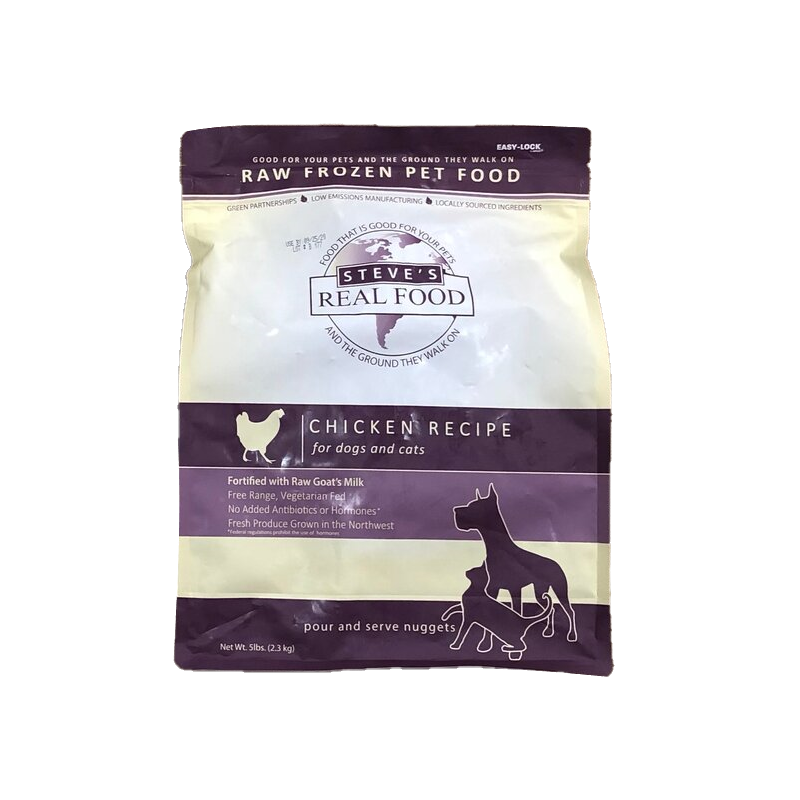 Steve's Frozen Raw Dog & Cat Food Chicken Nuggets 5lb bag Howl