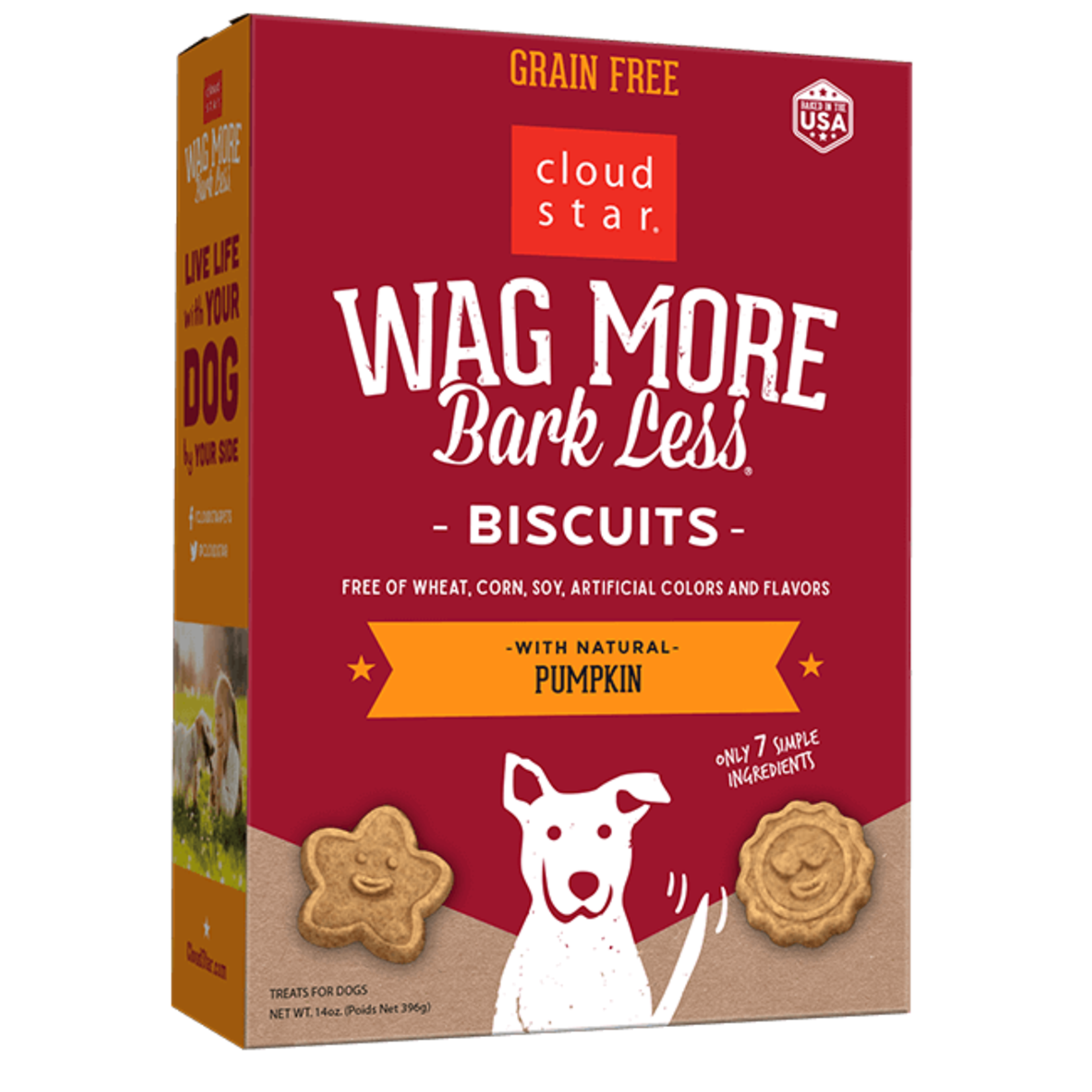 Cloud Star Wag More Bark Less Grain Free Oven Baked Dog Biscuits with Pumpkin 14oz