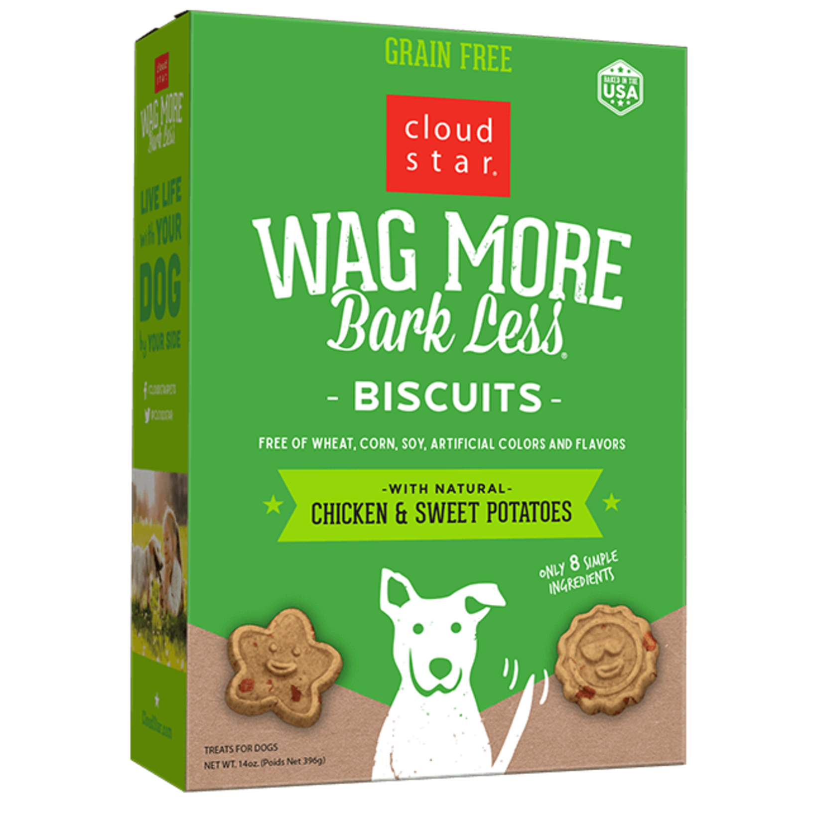 Cloud Star Wag More Bark Less Grain Free Oven Baked Dog Biscuits with Chicken & Sweet Potatoes 14oz