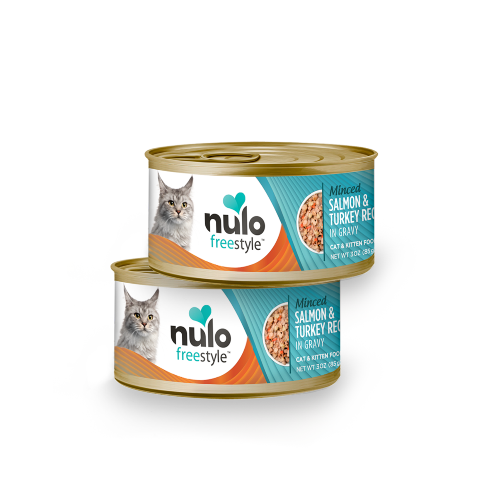 Nulo Nulo Freestyle Wet Cat Food Minced Salmon & Turkey Recipe in Gravy 3oz Can Grain Free