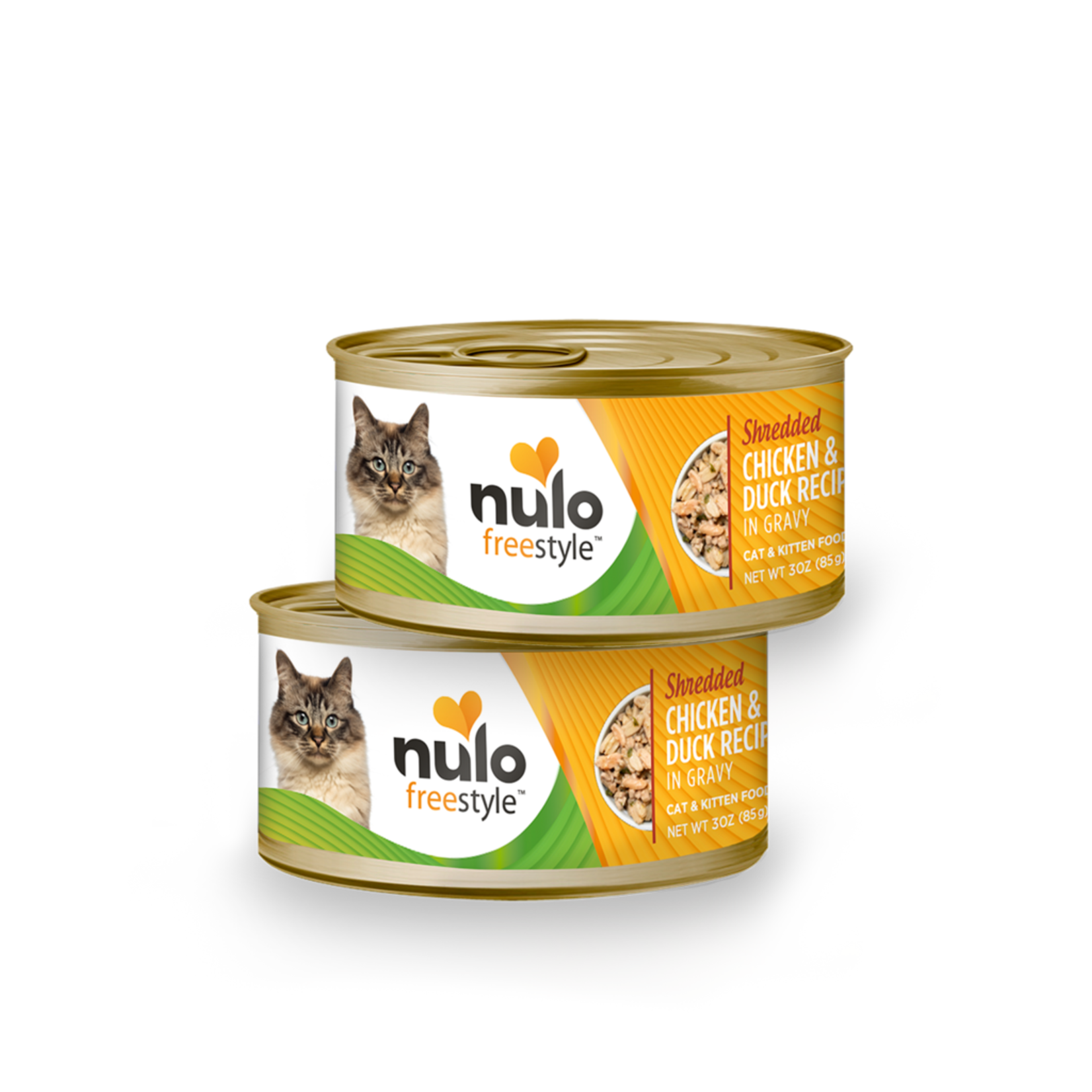 Nulo Nulo Freestyle Wet Cat Food Shredded Chicken & Duck Recipe in Gravy 3oz Can Grain Free