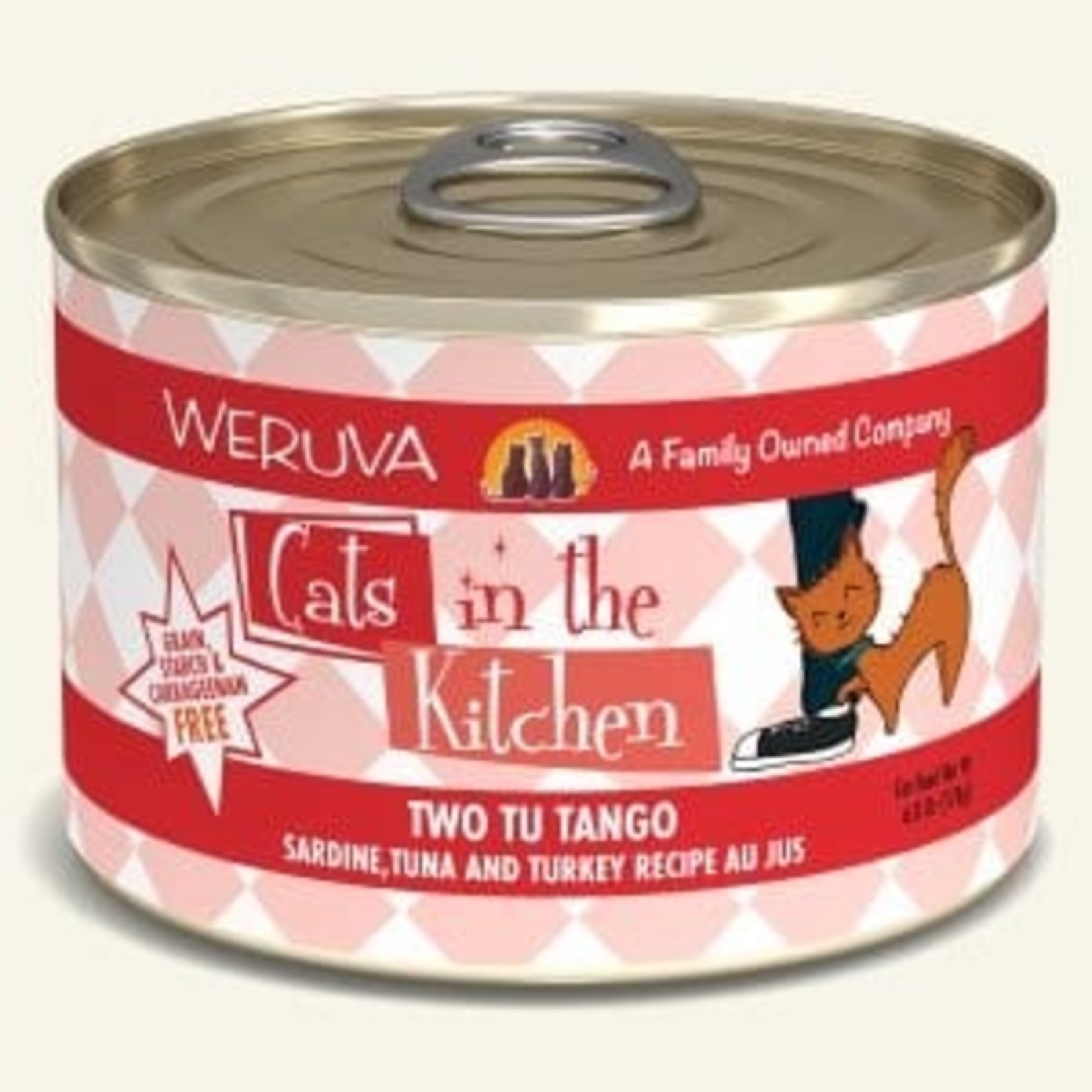 Weruva Weruva Cats in the Kitchen  Wet Cat Food Two Tu Tango  Sardine, Tuna and Turkey Recipe Au Jus 6oz Can