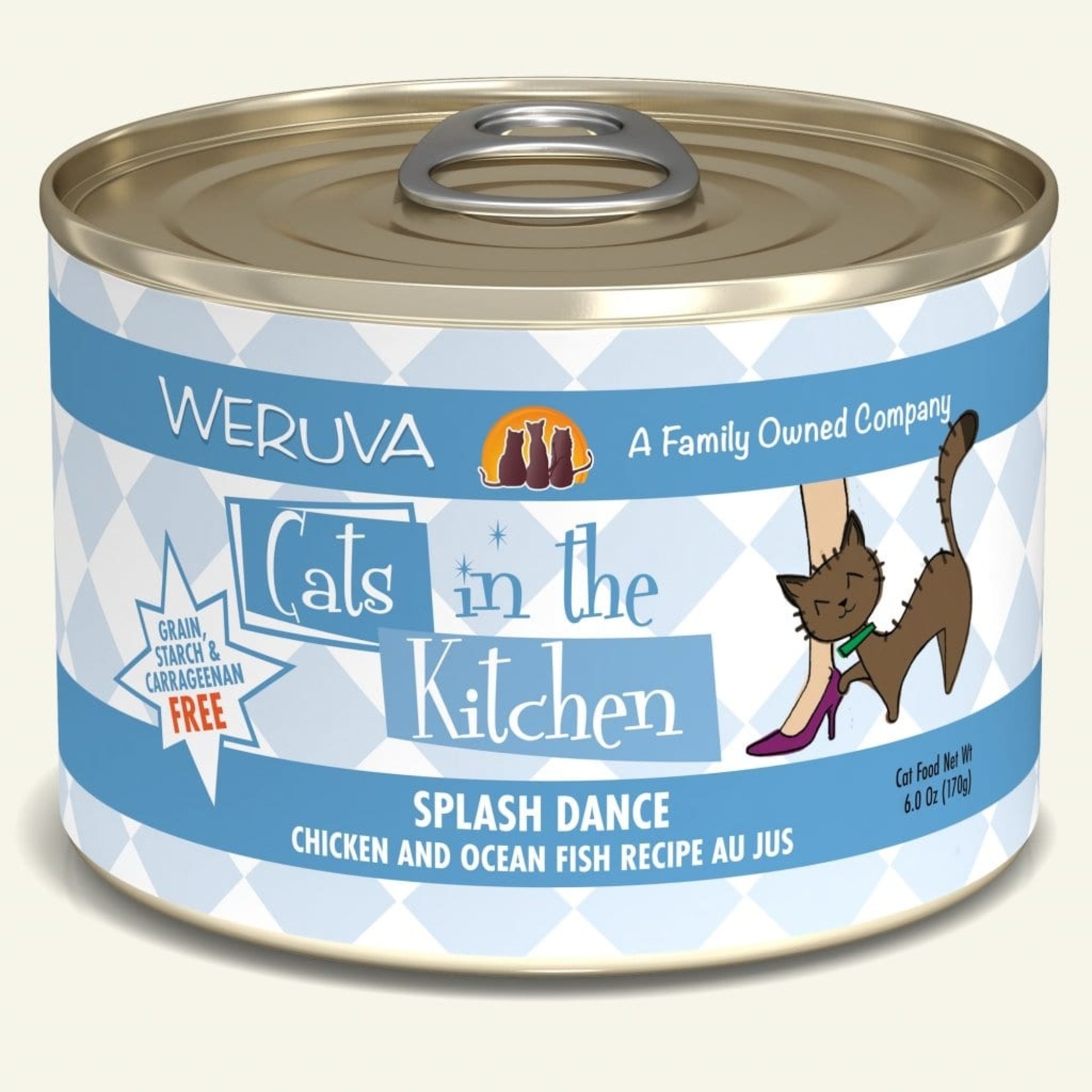 Weruva Weruva Cats in the Kitchen  Wet Cat Food Splash Dance Chicken and Ocean Fish Recipe Au Jus  6oz Can