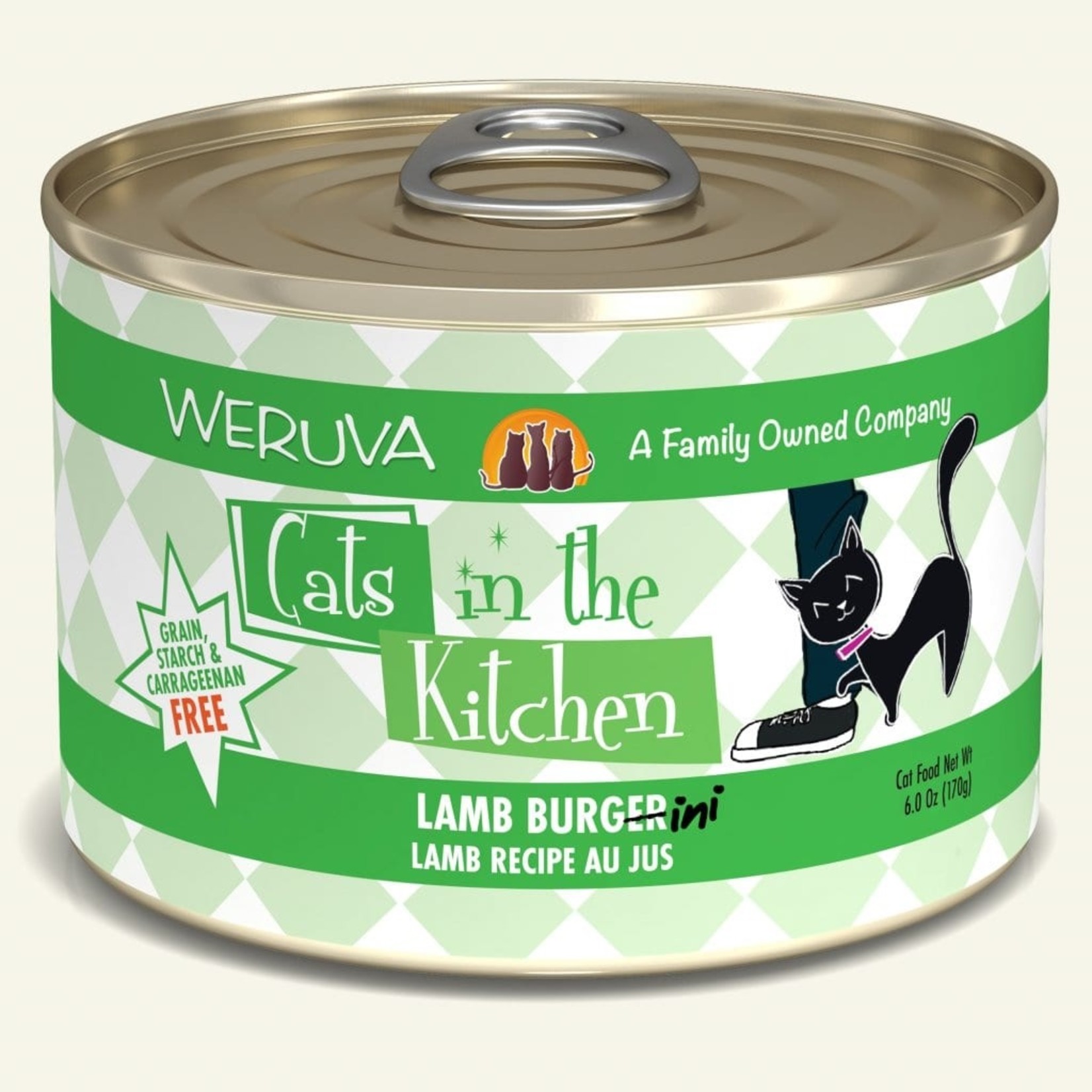 Weruva Weruva Cats in the Kitchen Wet Cat Food Lamb Burger-ini Lamb Recipe Au Jus 6oz Can