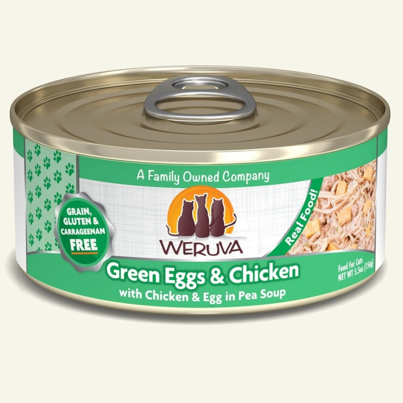 Weruva Weruva Classic Wet Cat Food Green Eggs & Chicken with Chicken & Egg in Pea Soup 5.5oz Can