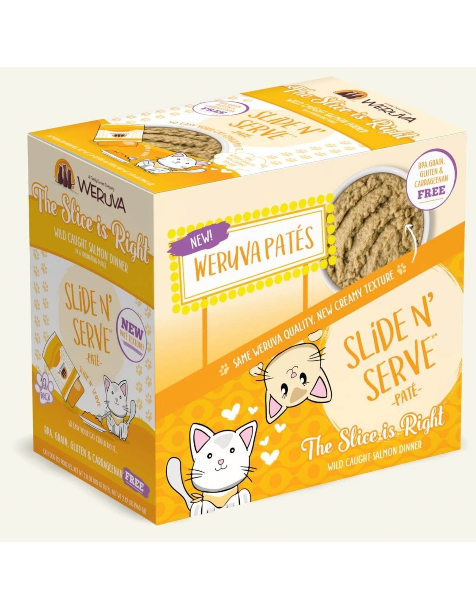 Weruva Wet Cat Food Slide & Serve Pate Pouch Slice is Right 2.8oz Howl