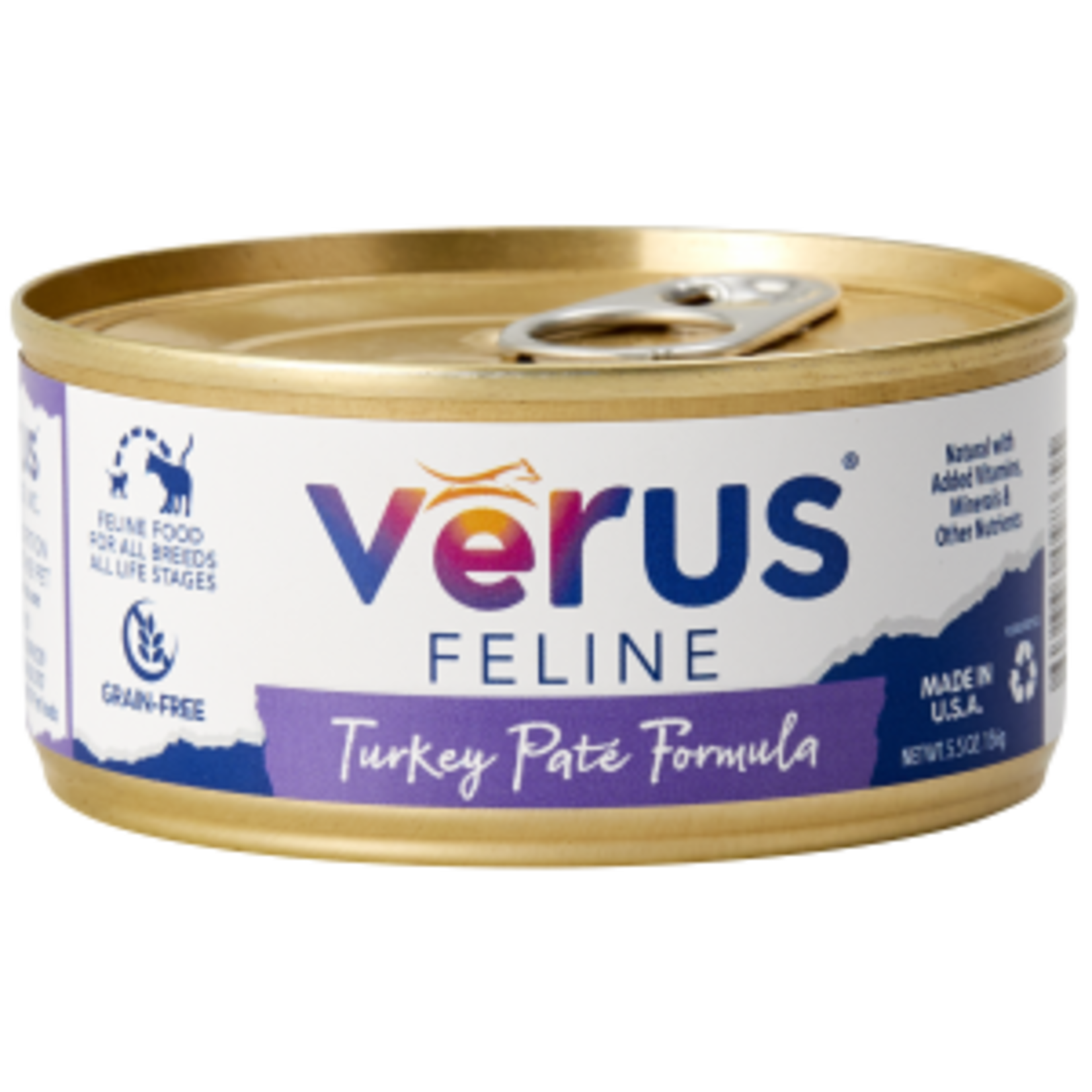 Verus Verus Wet Cat Food Turkey Pate Formula 5.5oz Can Grain Free