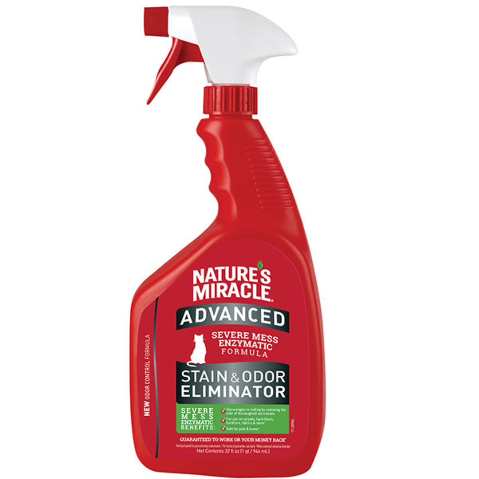 Natures Miracle Nature's Miracle Advanced Cat Stain & Odor Eliminator Severe Mess Enzymatic Formula 32oz Spray Bottle
