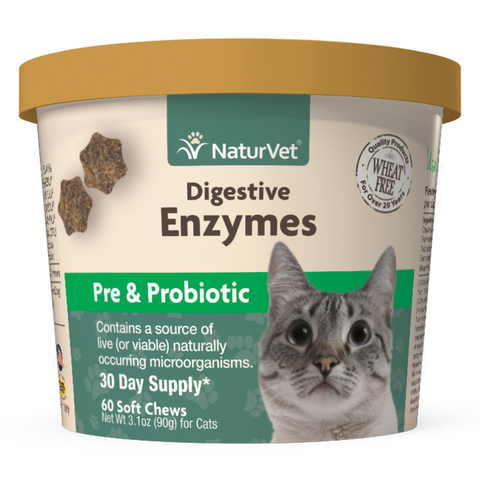 naturVet NaturVet Cat Digestive Enzymes + Pre & Probiotics 60 Soft Chews
