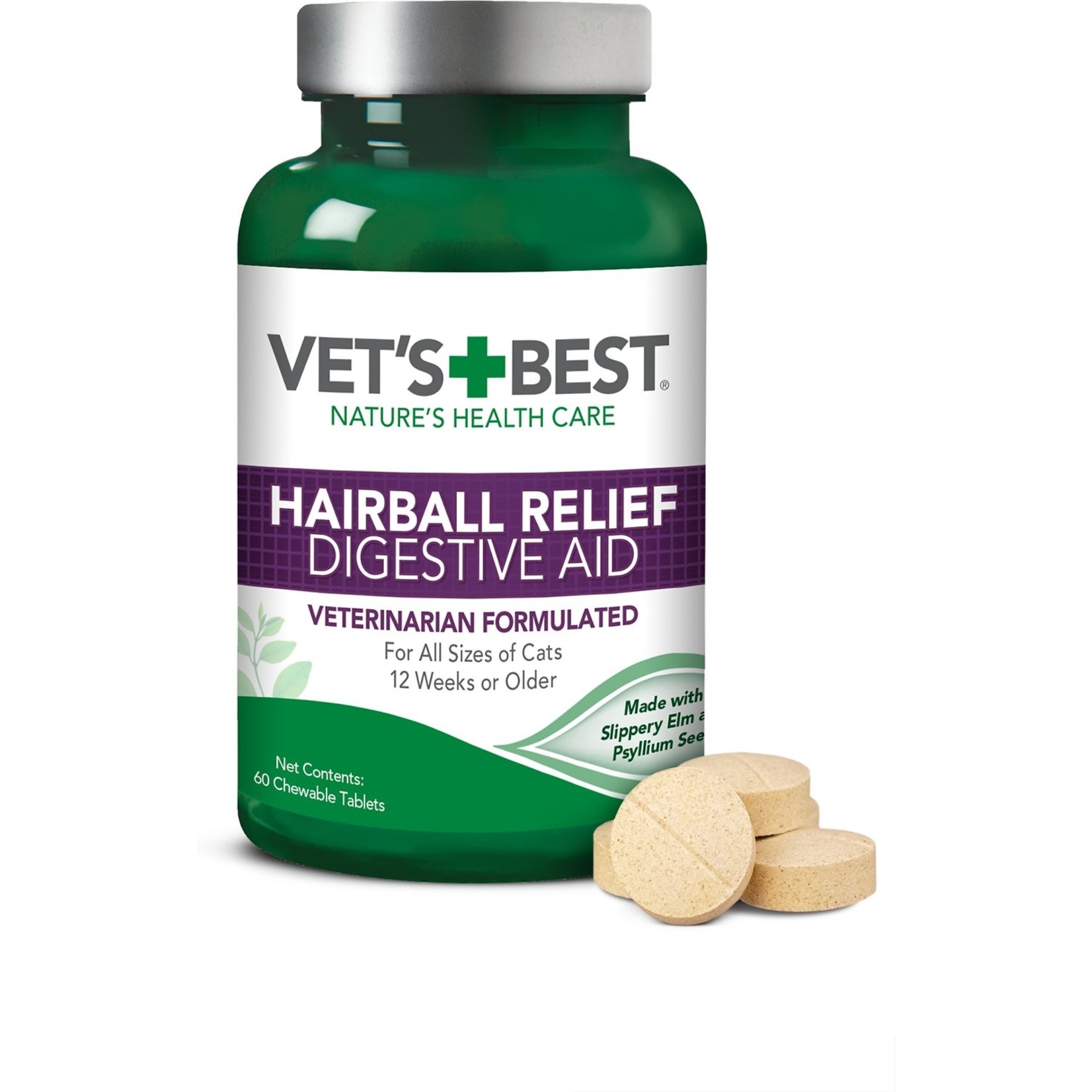 Veterinarians Best Vet's Best Cat Hairball Relief Digestive Aid Tablets 60ct