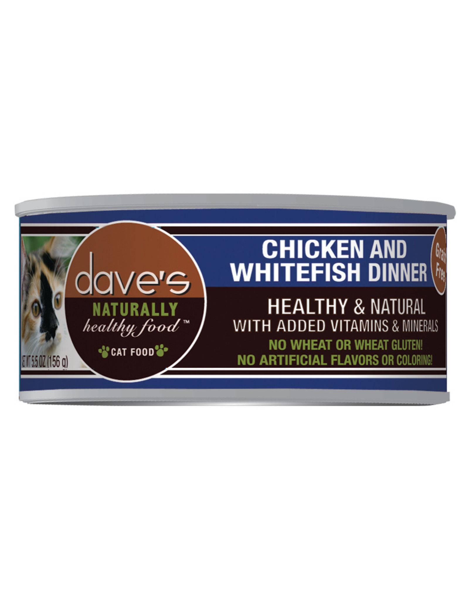 Dave's Wet Cat Food Chicken & Whitefish 5.5oz Can Howl
