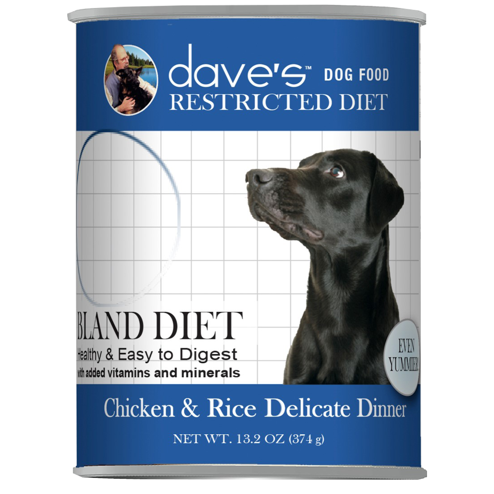 Daves Pet Food Dave's Wet Dog Food Restricted Diet Bland Diet Chicken & Rice 13oz Can
