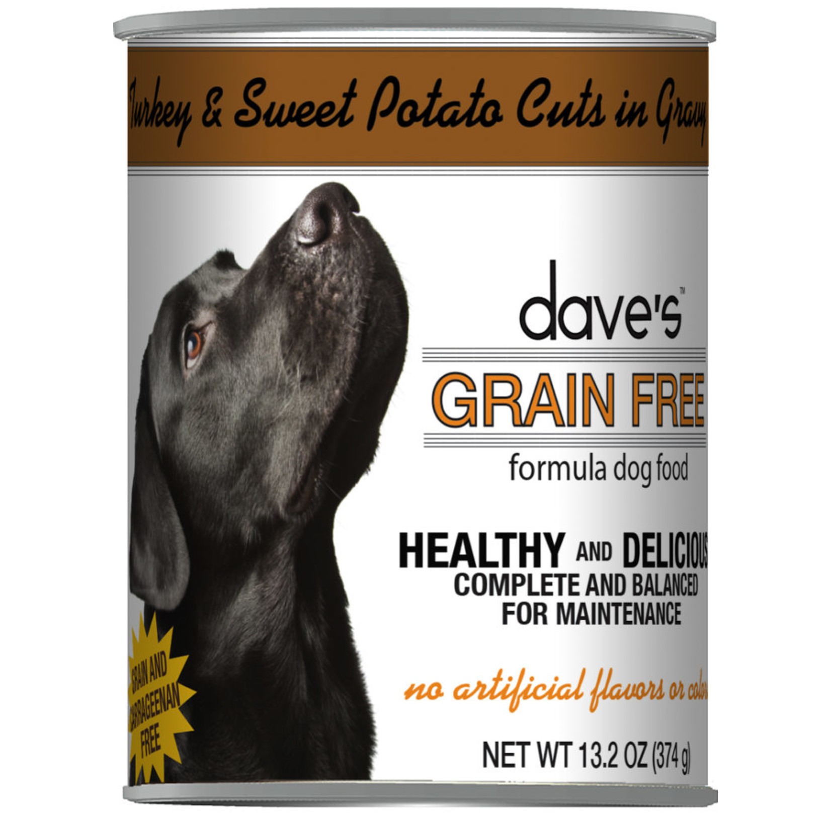 Daves Pet Food Dave's Wet Dog Food Grain Free Turkey and Sweet Potato Cuts in Gravy 13oz Can