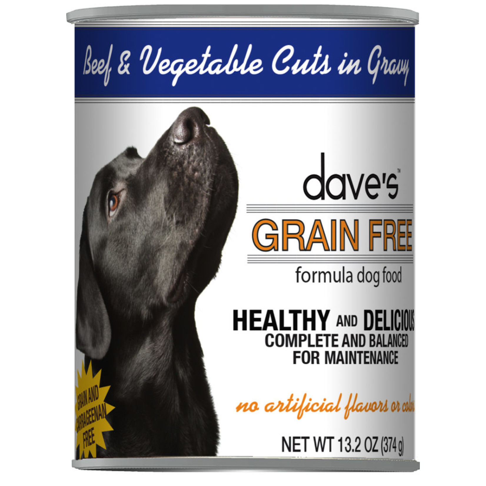 Daves Pet Food Dave's Wet Dog Food Grain Free Beef and Vegetable Cuts in Gravy 13oz Can
