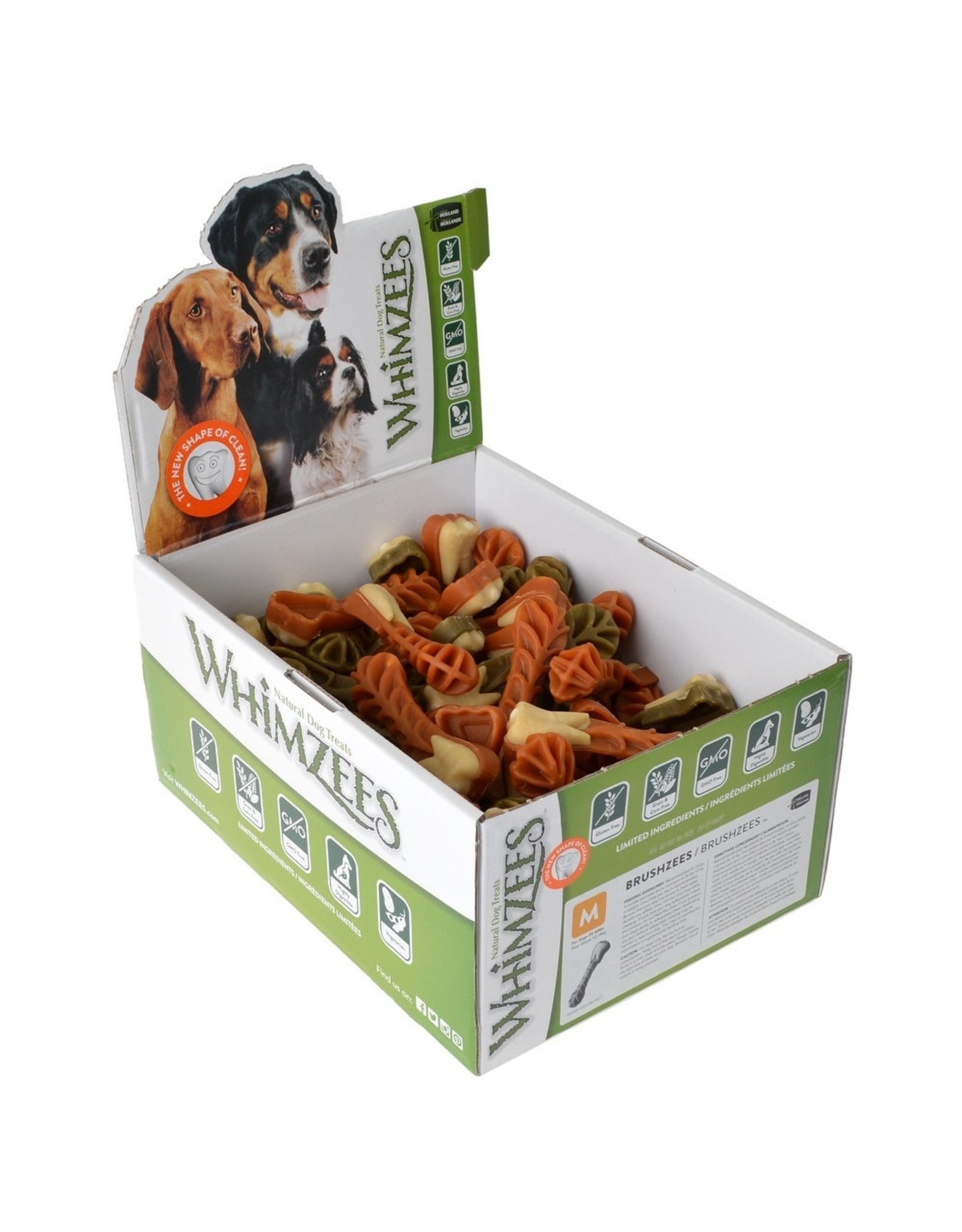 Whimzees Dog Dental Chew Brushzees Toothbrush Medium Howl