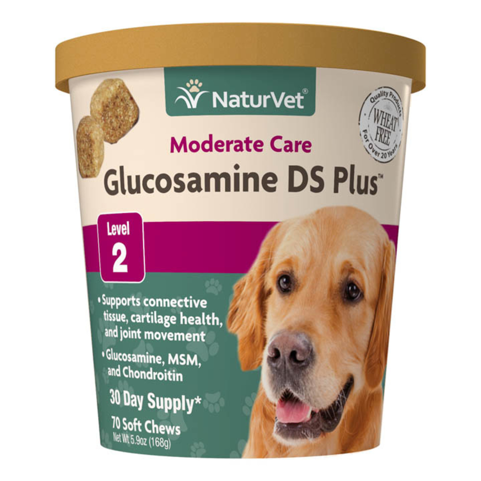 naturVet NaturVet Glucosamine DS Moderate Care Level 2 Joint Health Chew for Dogs and Cats 70ct