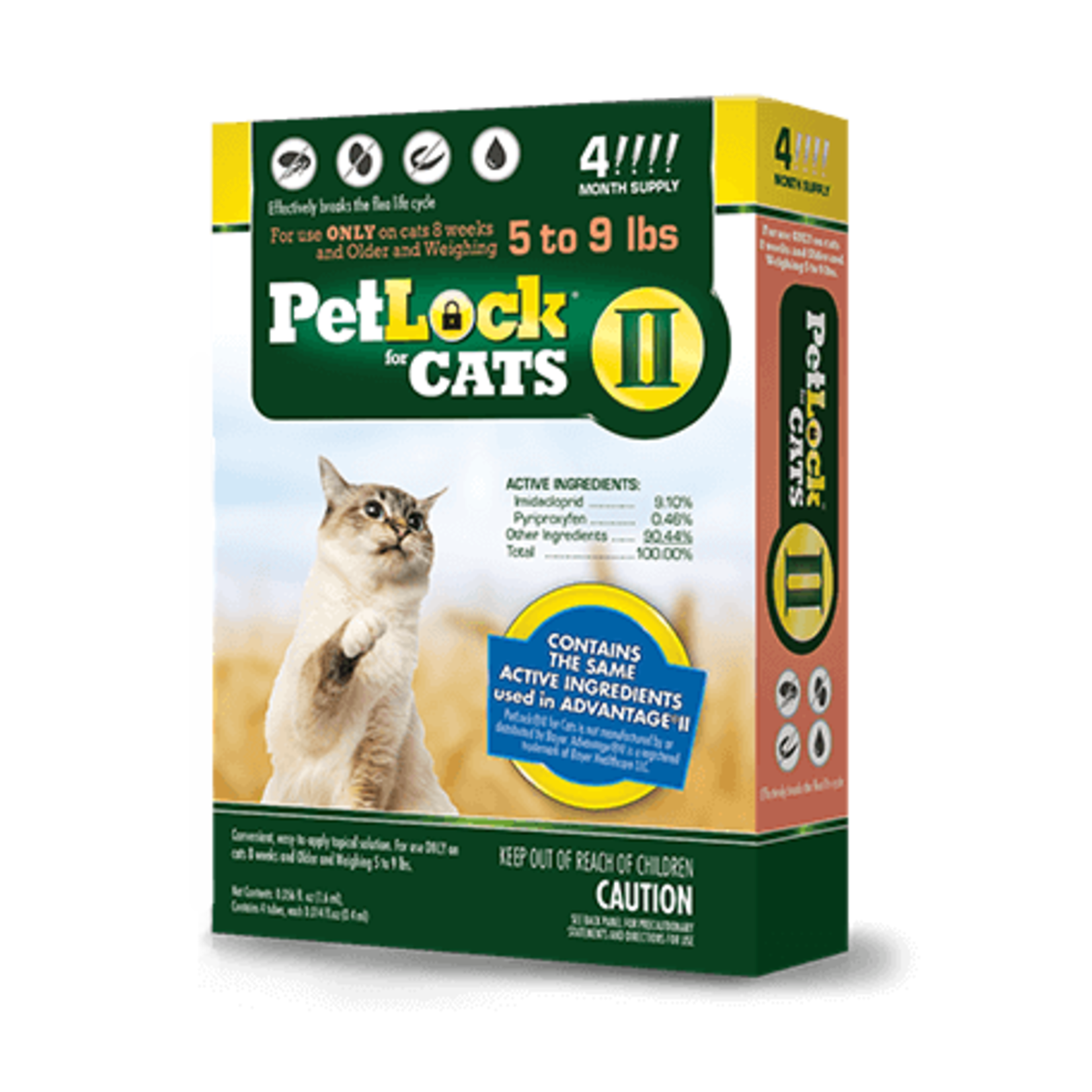 Petlock Petlock II Topical Flea Treatment for Cats 4 Doses