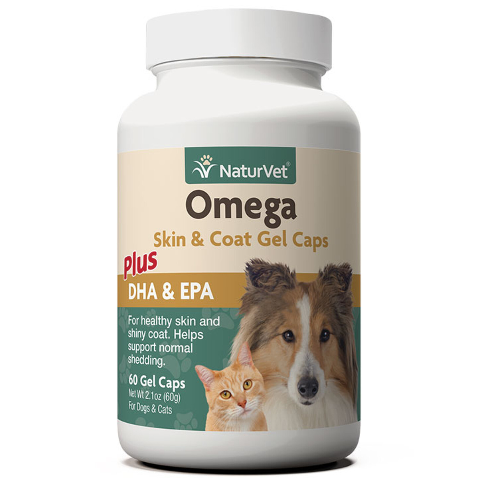 naturVet NaturVet Omega Skin & Coat Gel Caps plus DHA & EPA for Dogs and Cats 60 ct