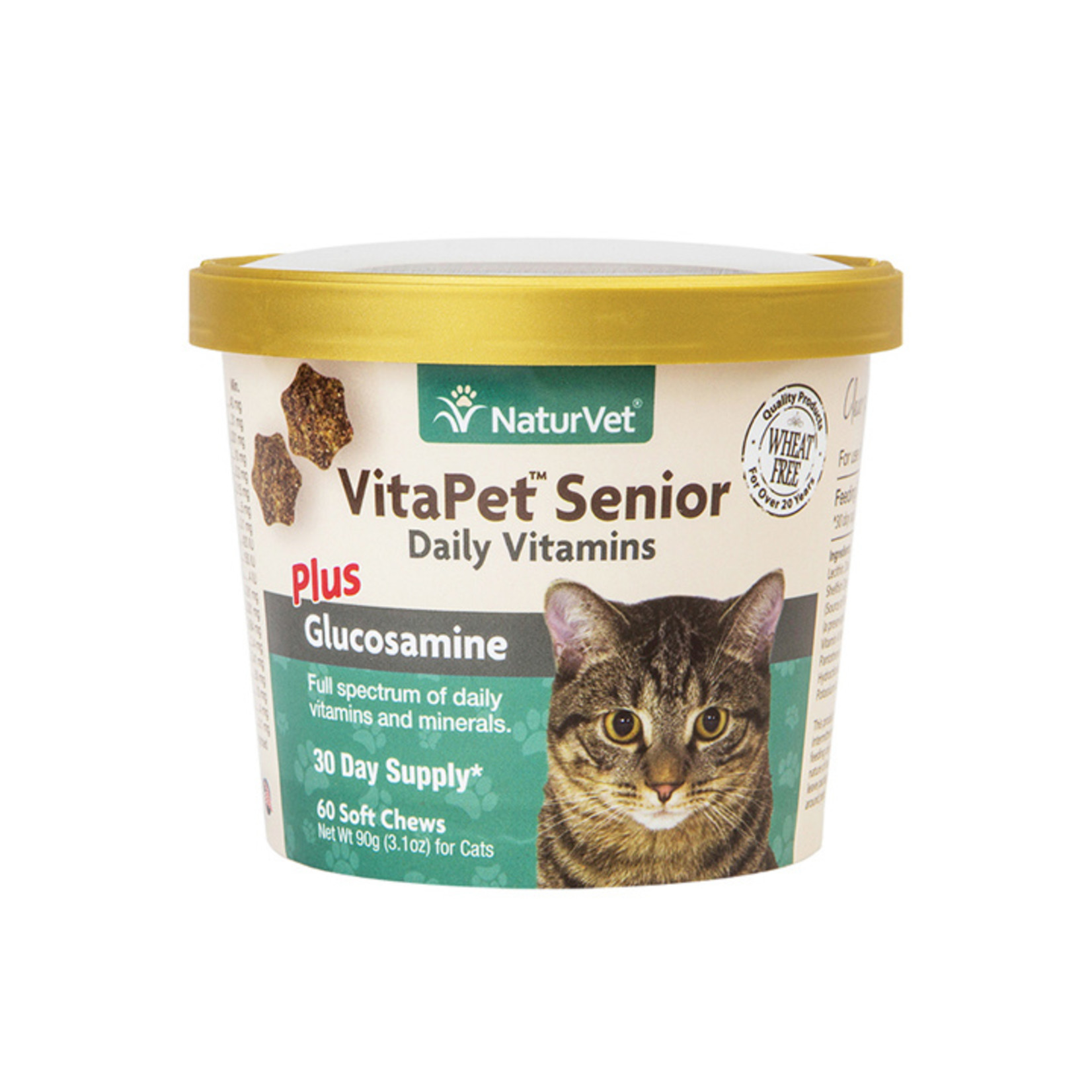 naturVet NaturVet Cat VitaPet Senior Daily Vitamins plus Glucosamine Chew 60ct