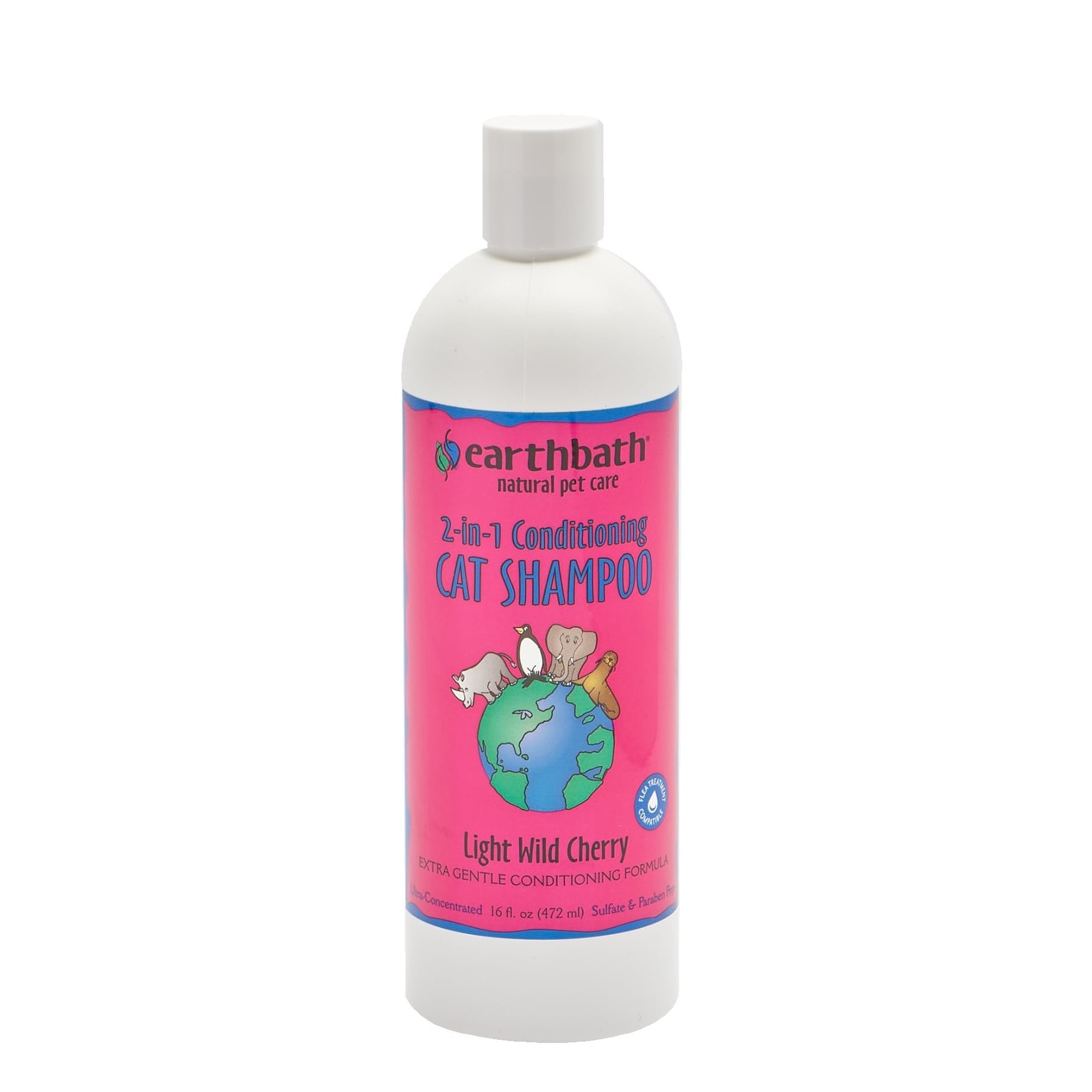 Earthbath Earthbath 2 in 1 Cat Shampoo & Conditioner Light Wild Cherry Fragrance 16oz