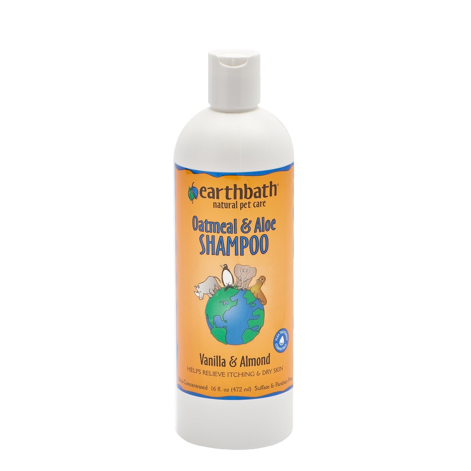 Earthbath Earthbath Oatmeal & Aloe Shampoo for Dogs and Cats Vanilla & Almond Fragrance 16oz