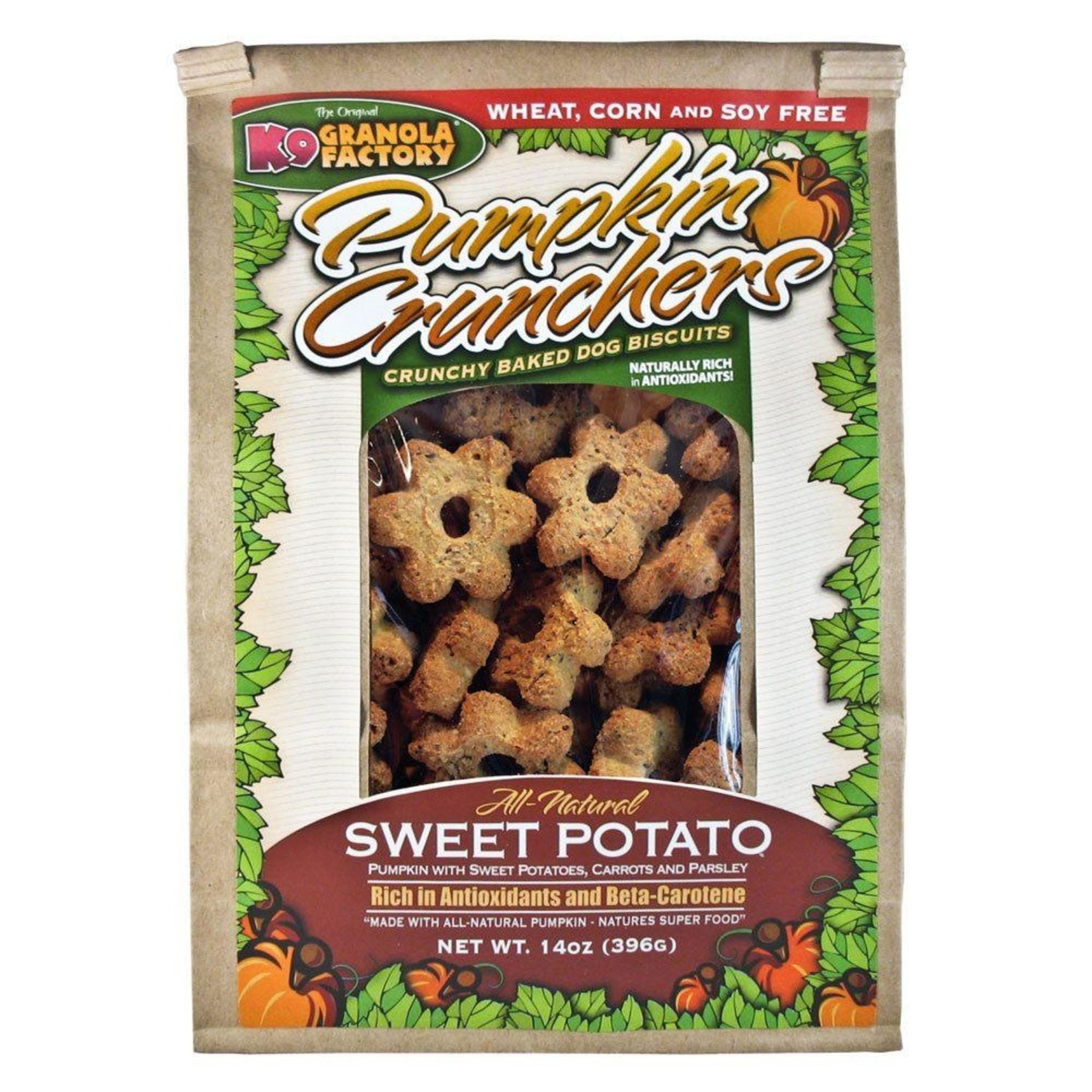 K9 Granola Factory K9 Granola Pumpkin Crunchers Sweet Potato Dog Biscuit Treats 14oz