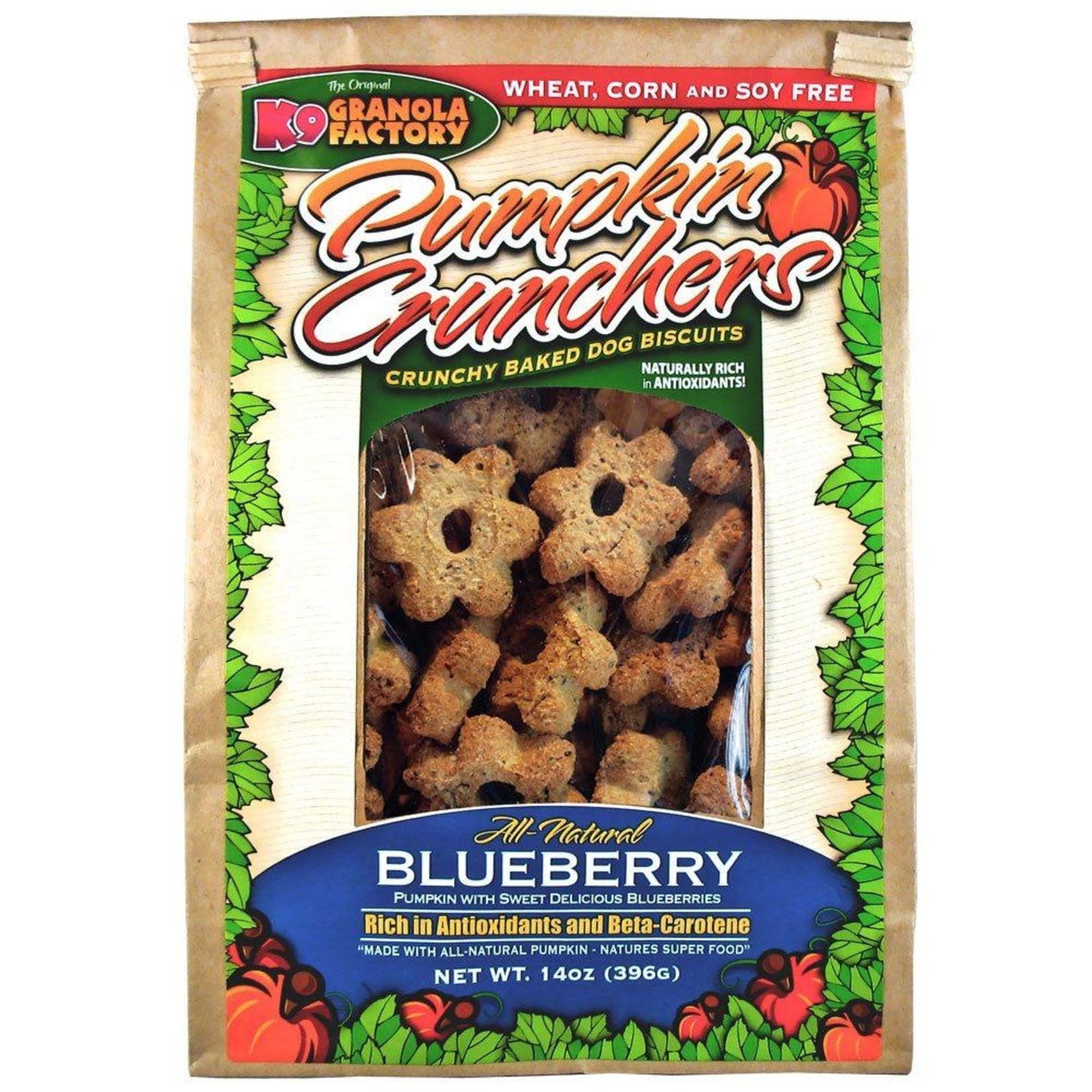 K9 Granola Factory K9 Granola Pumpkin Crunchers Blueberry Dog Biscuit Treats 14oz