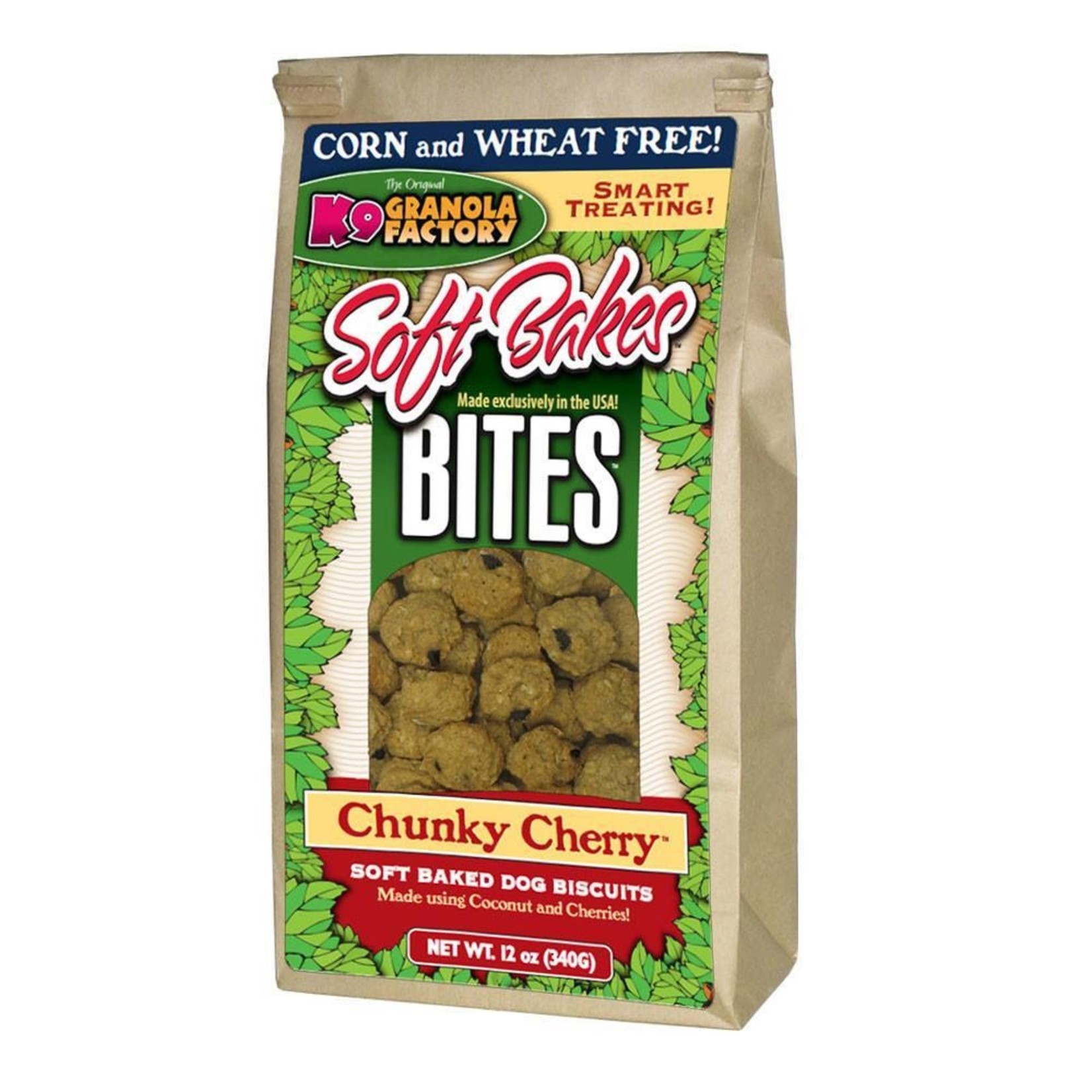 K9 Granola Factory K9 Granola Soft Bakes Bites Chunky Cherry Dog Biscuit Treats 10oz