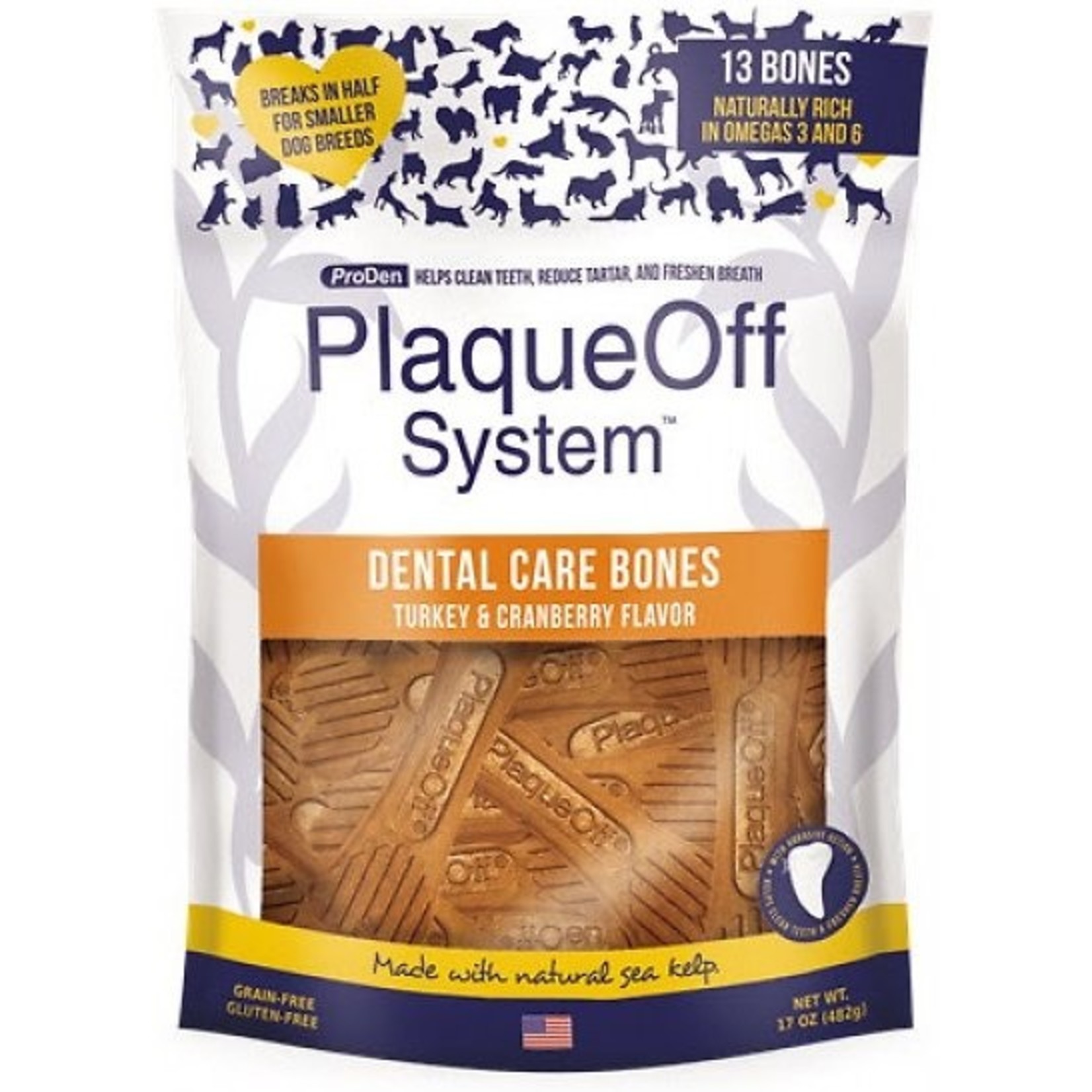 ProDen ProDen PlaqueOff Dog Dental Bones Turkey & Cranberry 17oz