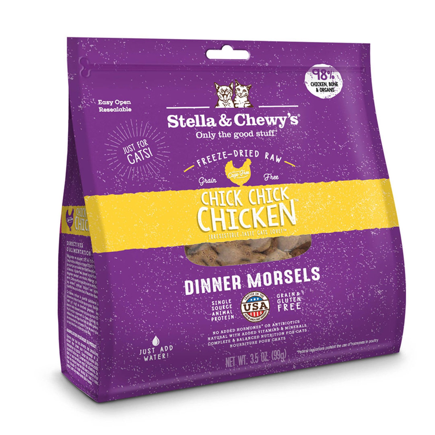 Stella and Chewys Stella & Chewy's Freeze Dried Raw Cat Food Dinner Morsels Chick Chick Chicken Grain Free