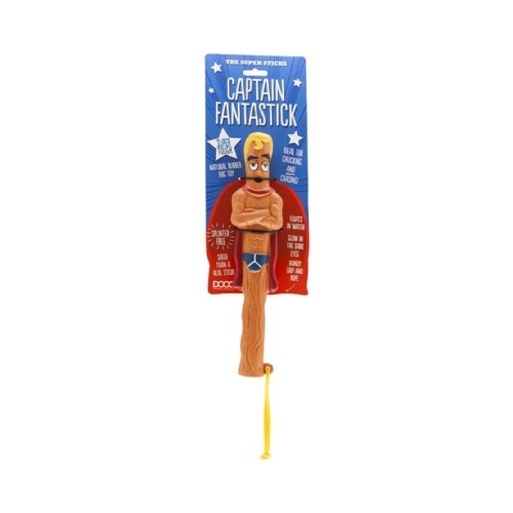 Doog Doog Super Sticks Captain Fantastick Fetch Toy Rubber Stick Alternative