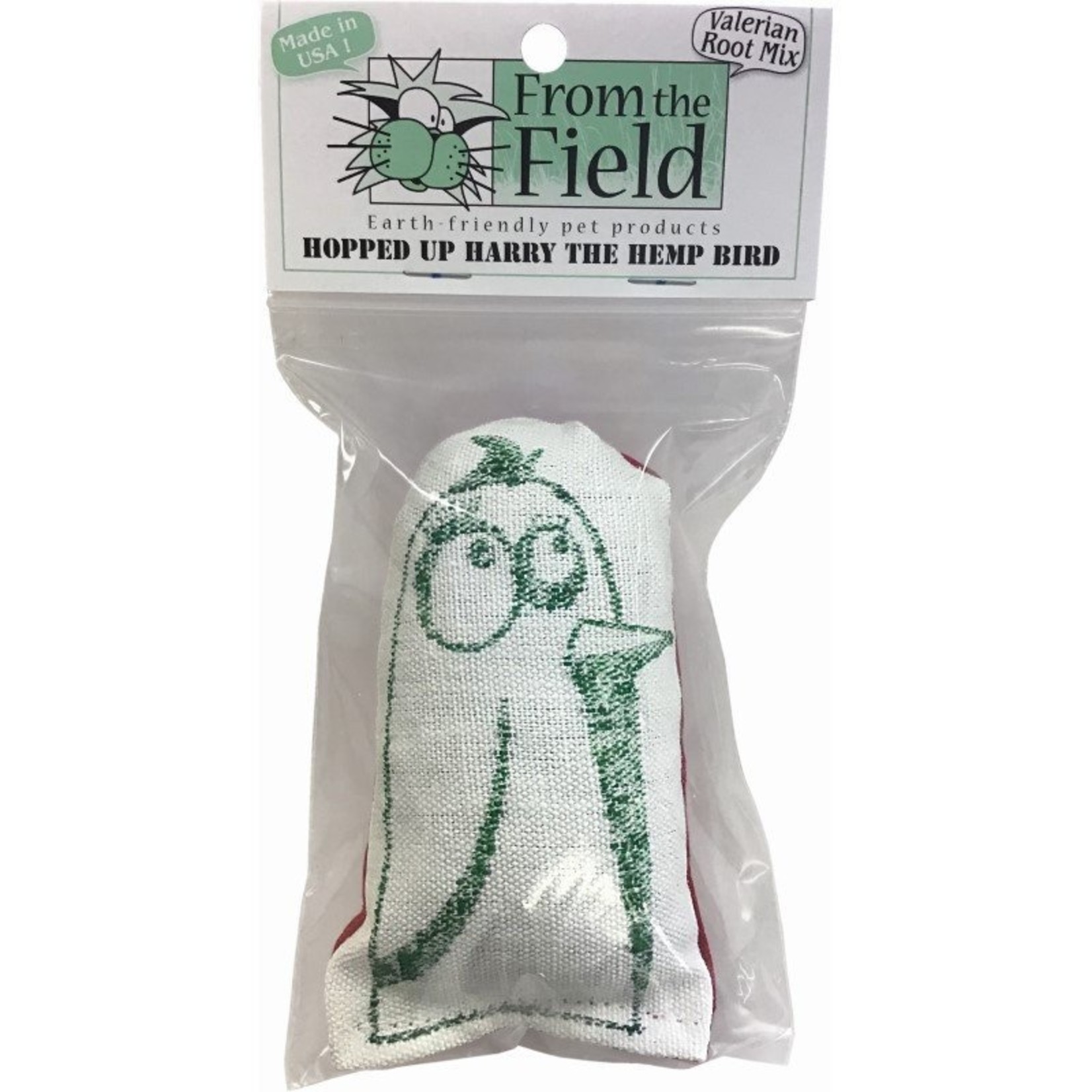 From the Field Hopped Up Harry the Hemp Bird Catnip & Natural Hemp Fabric Cat Toy