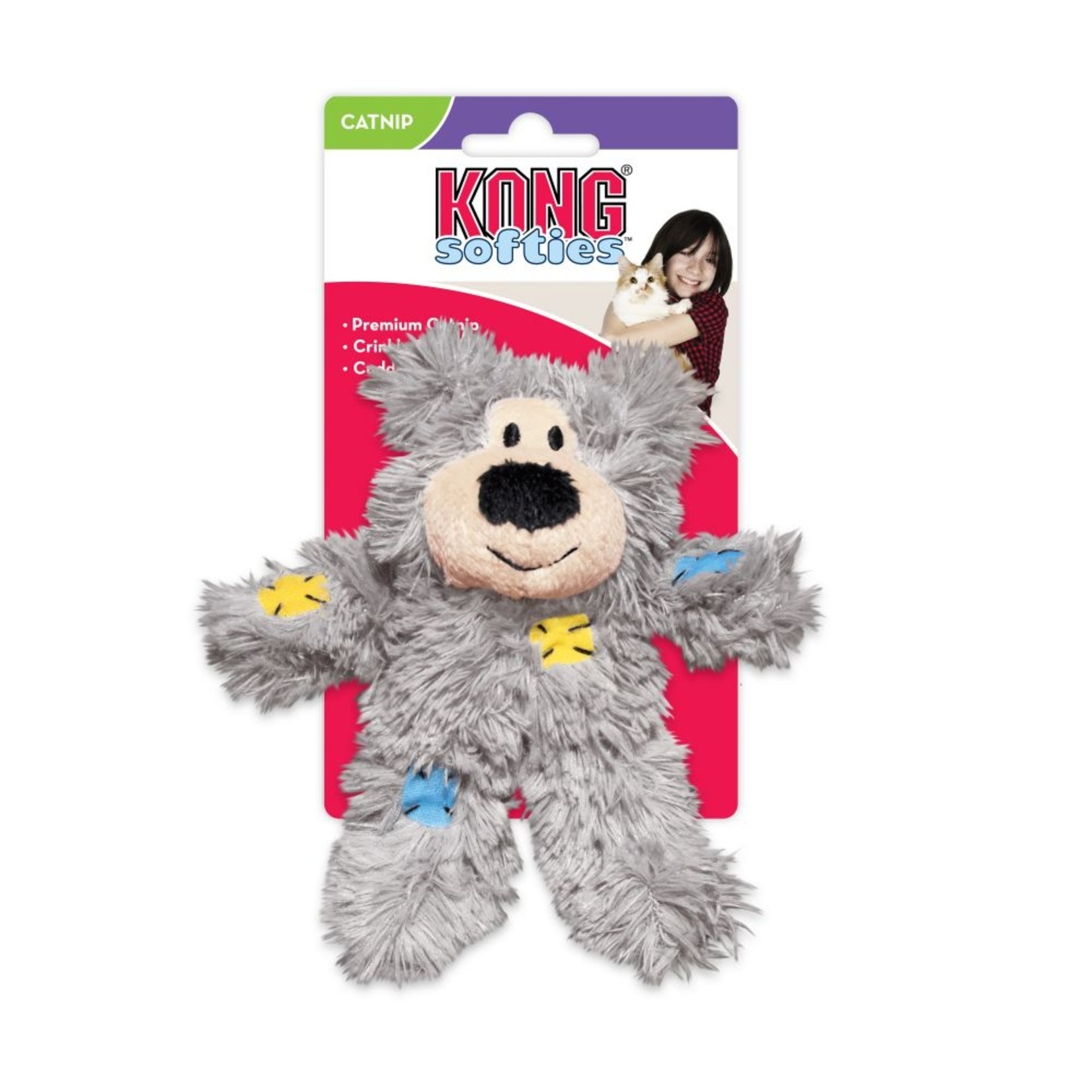 Kong Kong Softies Patchwork Bear Cat Toy