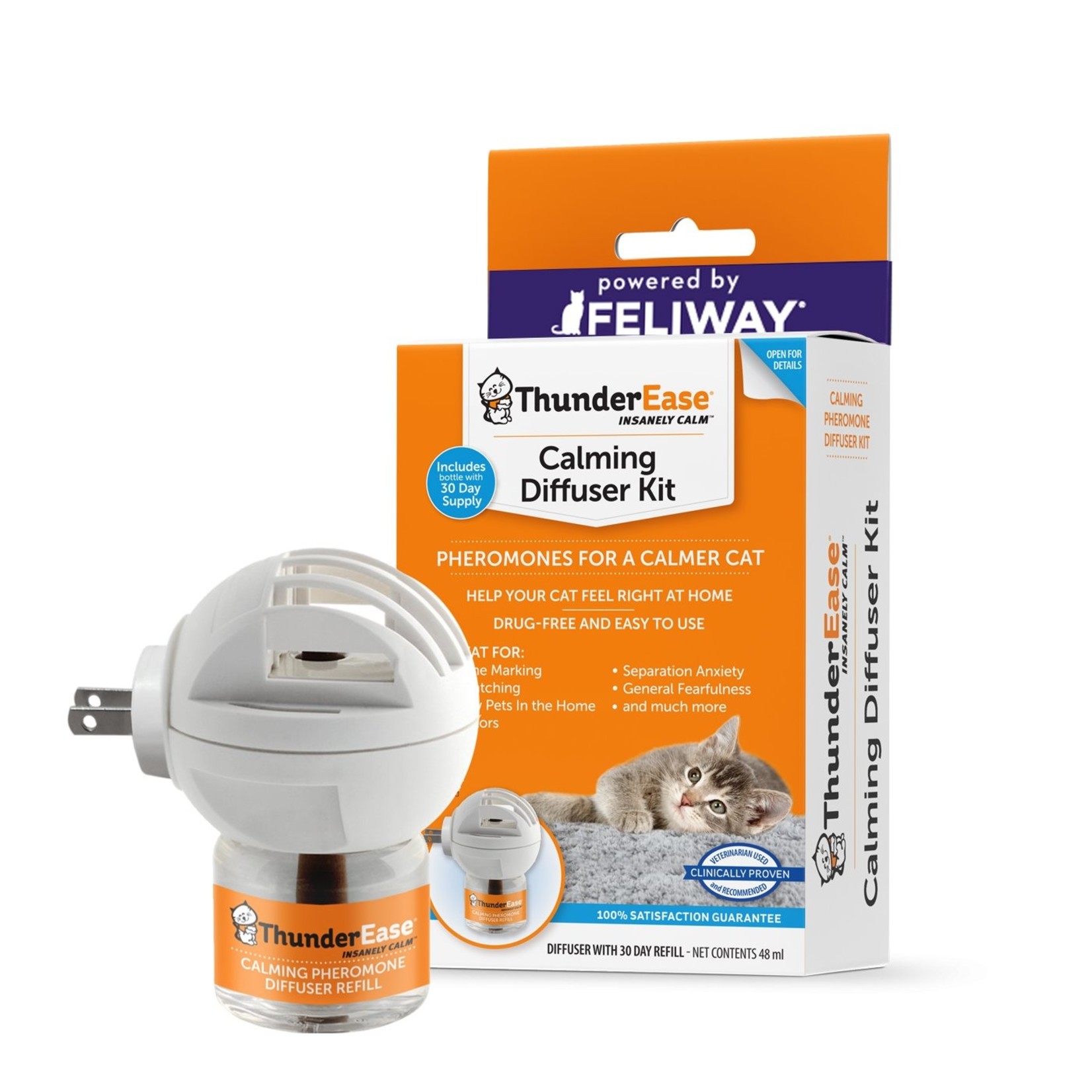 Thunderworks Thunderworks ThunderEase Calming Cat Pheromone Diffuser Kit with Diffuser and 30 Day Refill