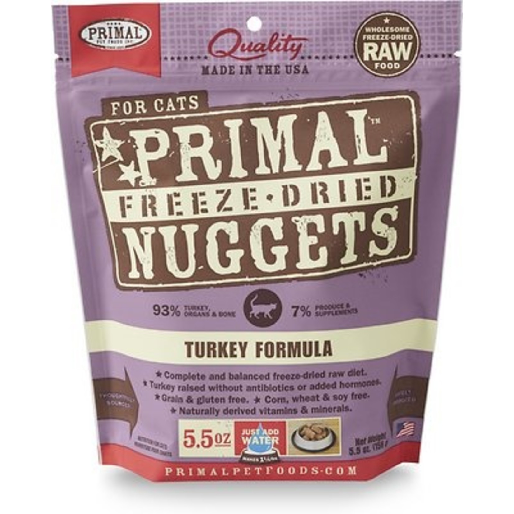 Primal Primal Freeze Dried Raw Cat Food Turkey Formula Nuggets 14oz
