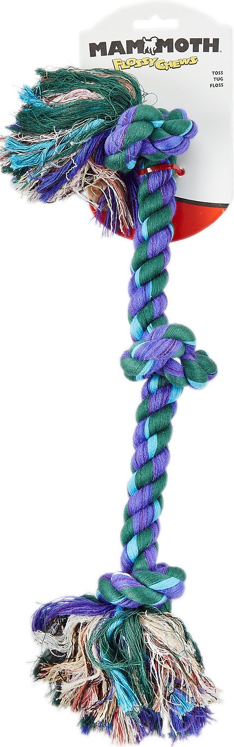 Mammoth Flossy Chews 3 Knot Rope Tug Dog Toy, Ships in Assorted