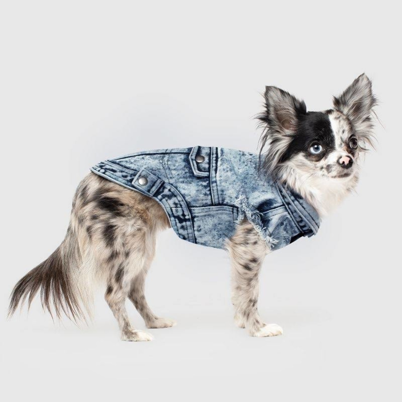 Canada Pooch Canada Pooch Downtown Blue Denim Jean Vest for Dogs and Cats