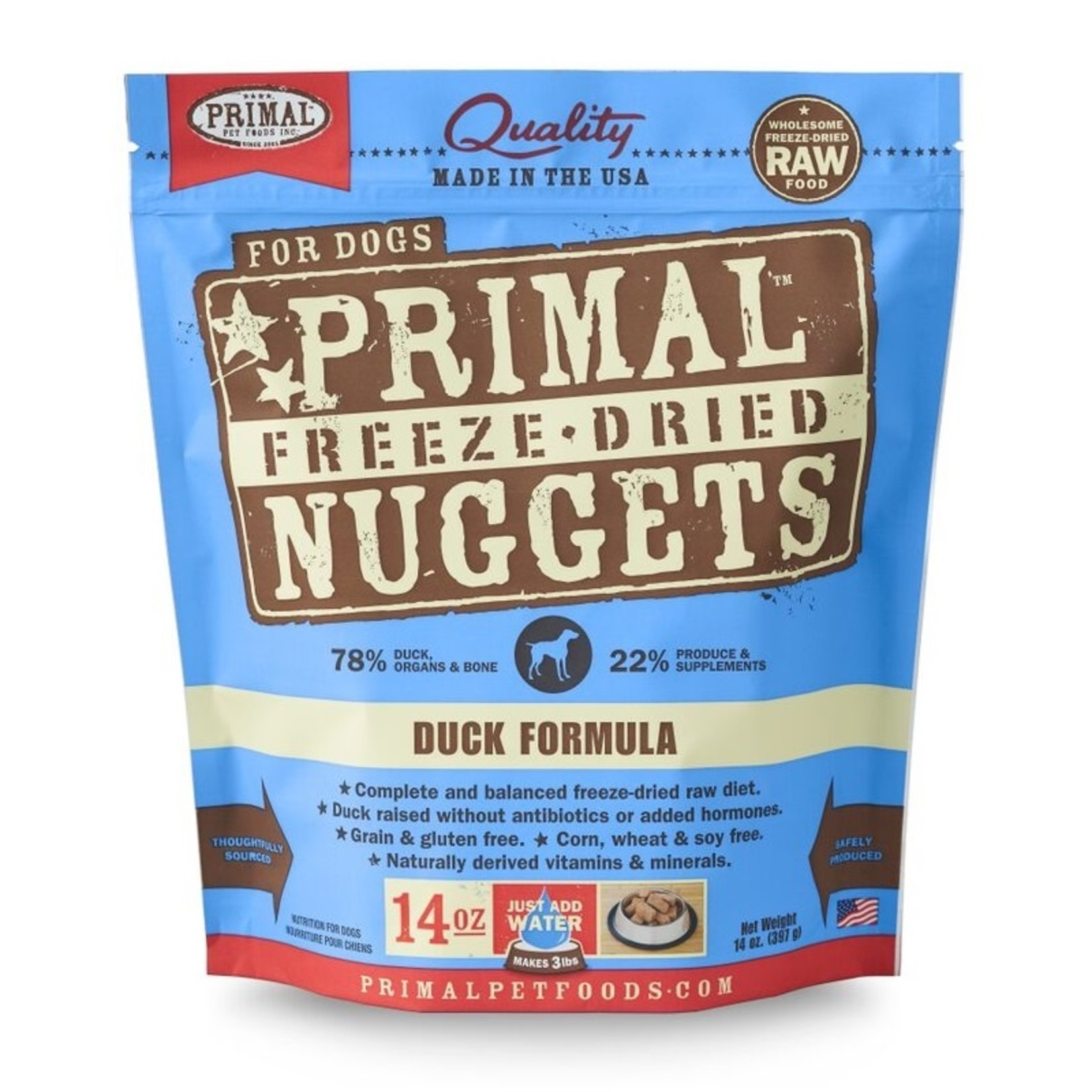 Primal Primal Freeze Dried Raw Dog Food Duck Formula Nuggets 14oz