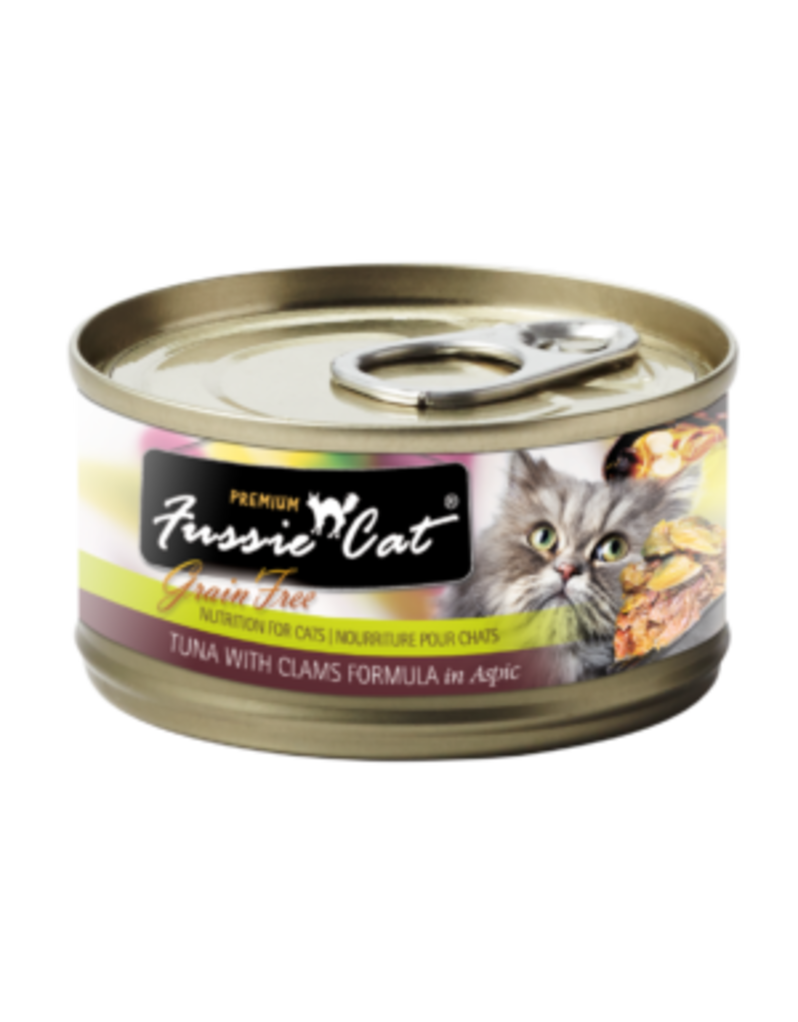 Fussie Cat Wet Cat Food Tuna & Clams 2.8oz Can Howl