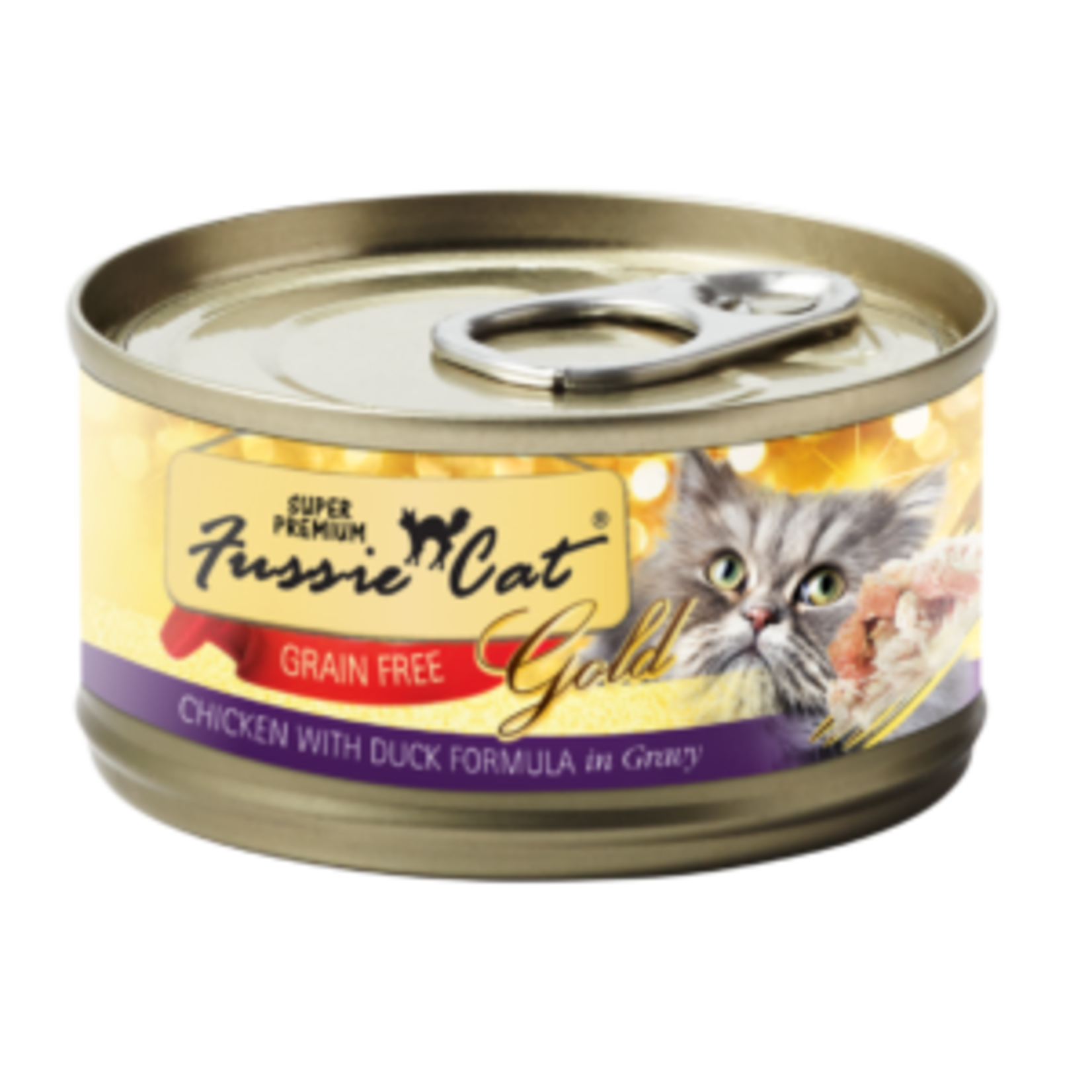 Fussie Cat Fussie Cat Gold Wet Cat Food Chicken with Duck Formula In Gravy 2.8oz Can Grain Free