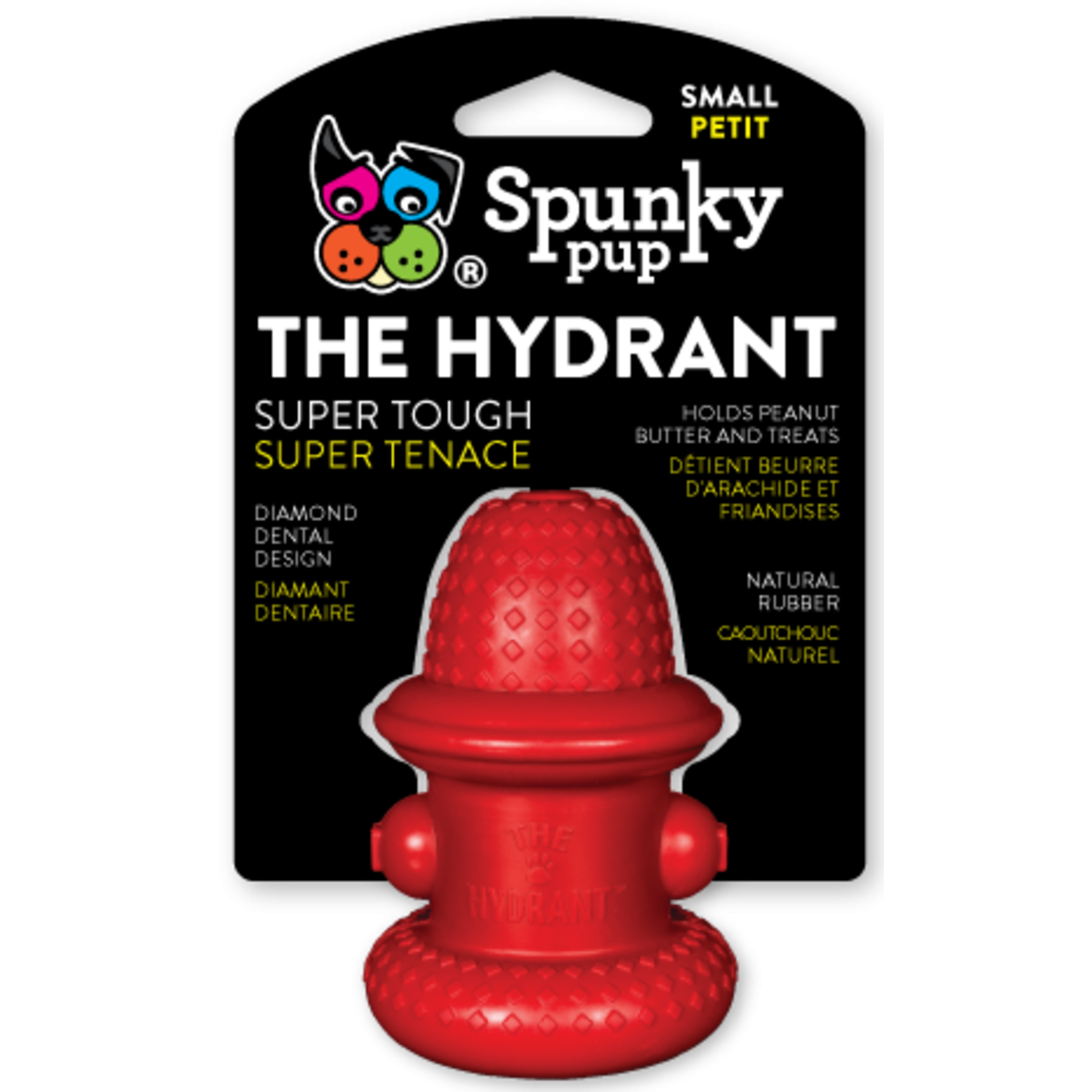 Spunky Pup The Hydrant Rubber Chew Toy and Treat Stuffing Dog Toy Small