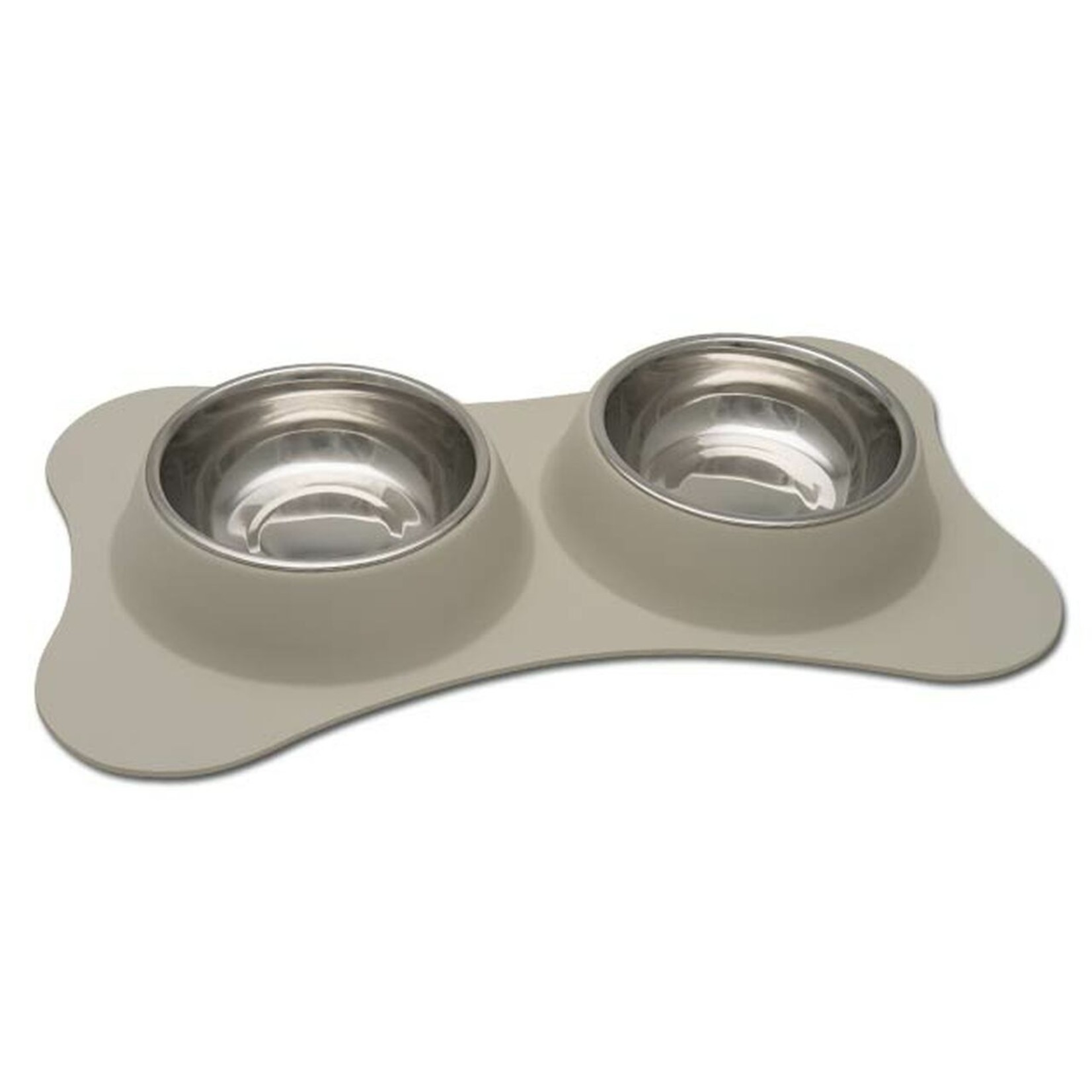 Loving Pets Dolce Diner Bone Shaped Silicone and Stainless Steel Flex Double Diner
