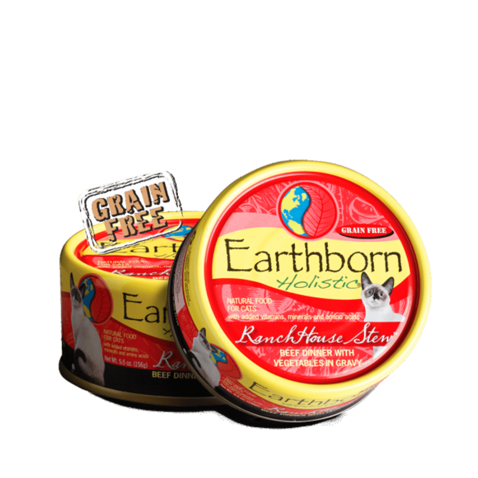 Earthborn Earthborn Wet Cat Food RanchHouse Stew Beef Dinner with Vegetables in Gravy 5.5oz Can Grain Free