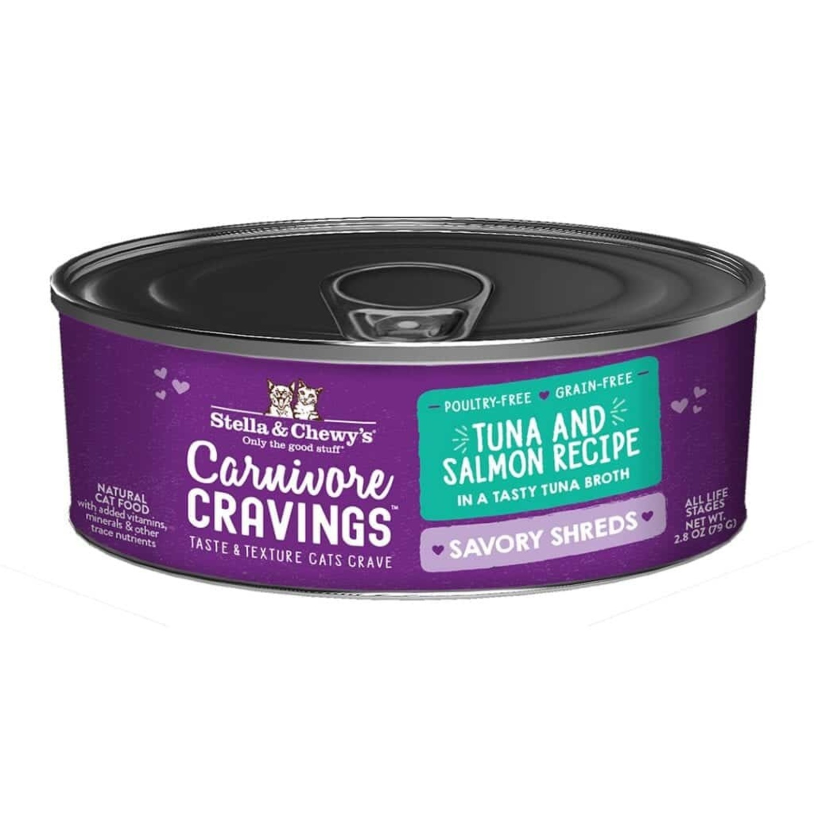 Stella and Chewys Stella & Chewy's Wet Cat Food Carnivore Cravings Savory Shreds Tuna & Salmon Recipe 2.8oz Can Grain Free