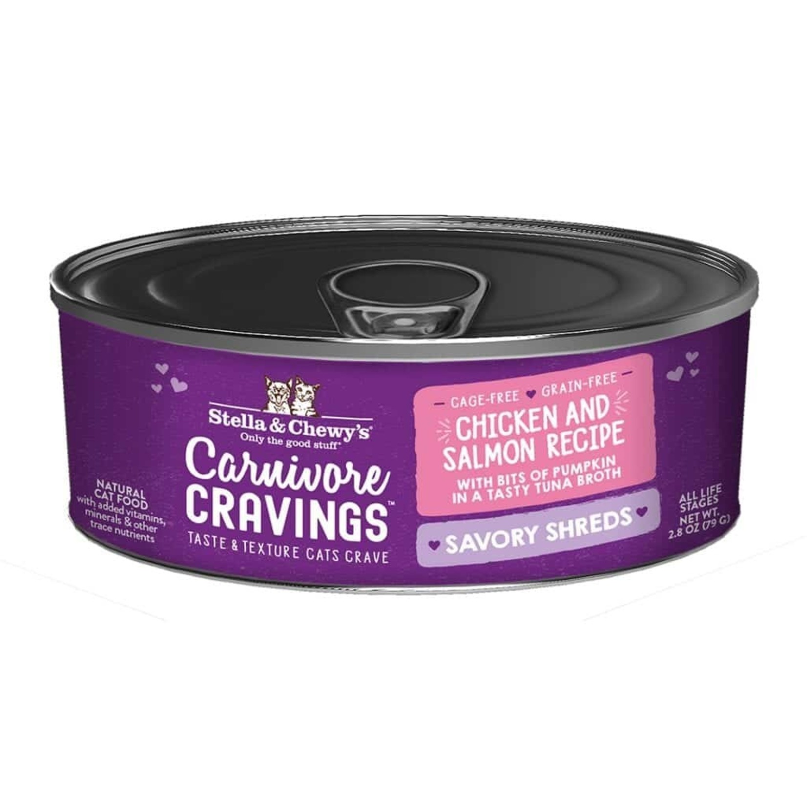 Stella and Chewys Stella & Chewy's Wet Cat Food Carnivore Cravings Savory Shreds Chicken & Salmon Recipe 2.8oz Can Grain Free