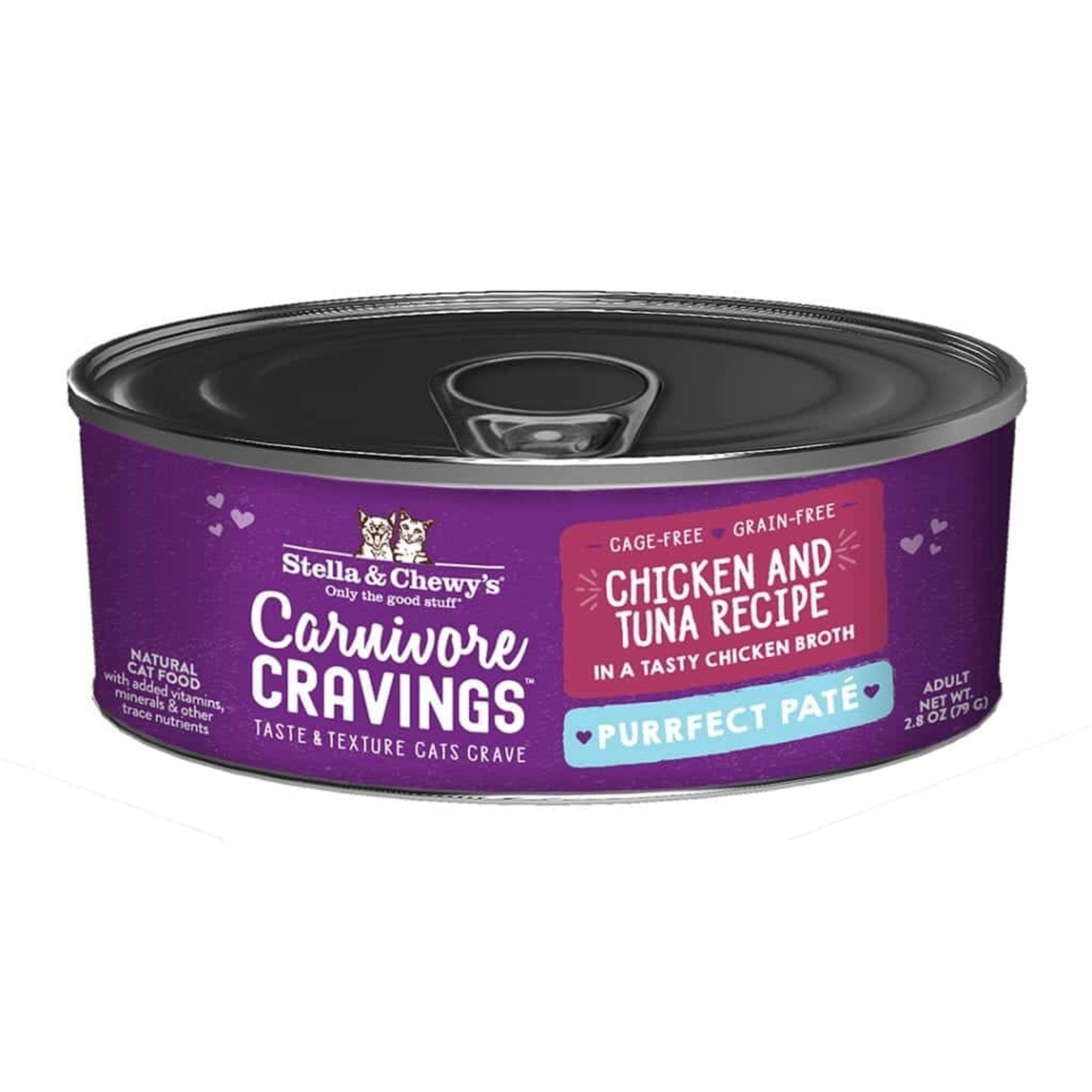 Stella and Chewys Stella & Chewy's Wet Cat Food Carnivore Cravings Purrfect Pate Chicken and Tuna Recipe 2.8oz Can Grain Free