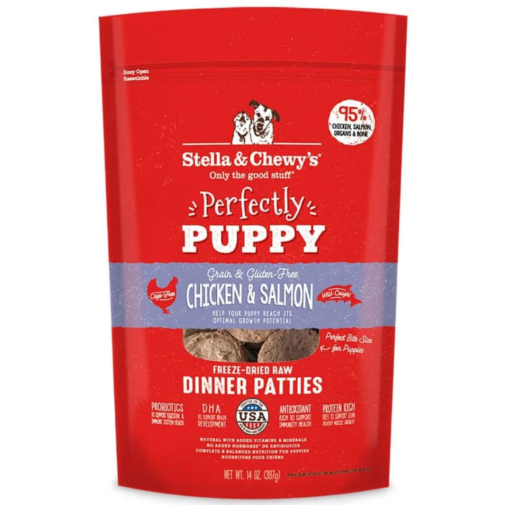 Stella and Chewys Stella & Chewy's Freeze Dried Raw Dog Food Perfectly Puppy Chicken and Salmon Dinner Patties 5.5oz Grain Free