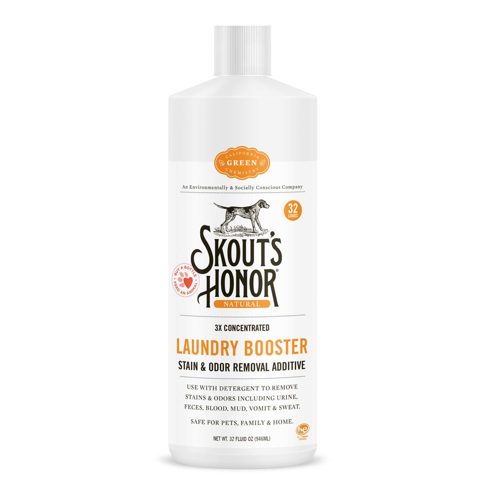 Skouts Honor Skout's Honor 3X Concentrated Laundry Booster 32oz Stain and Odor Removal Additive