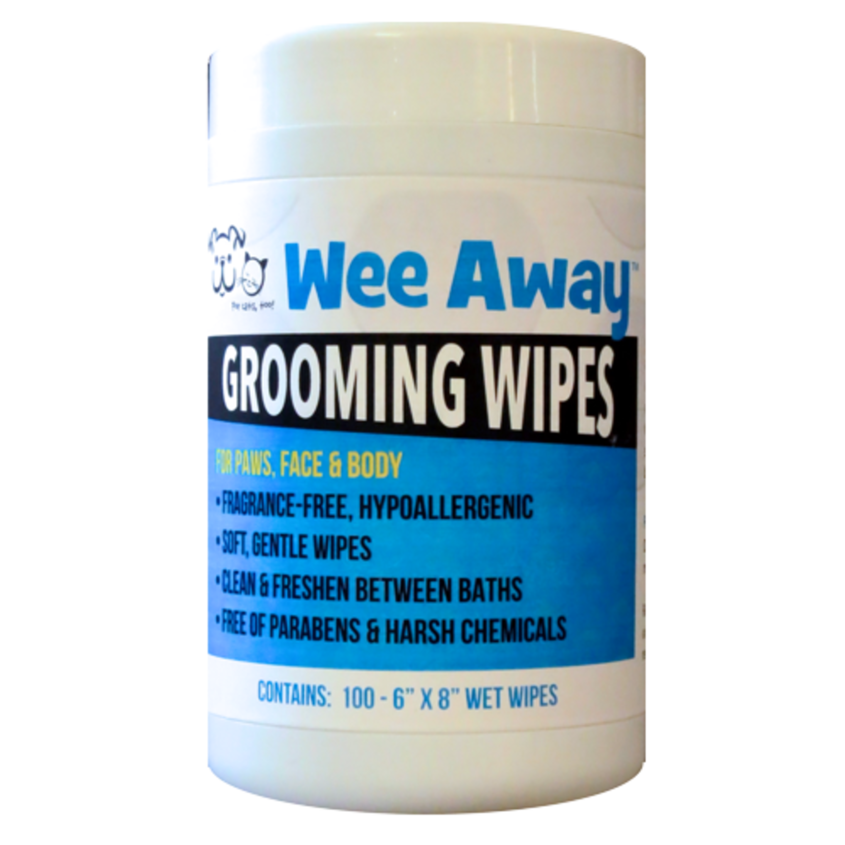 Wee Away Grooming Wipes Hypoallergenic Fragrance Free 100ct