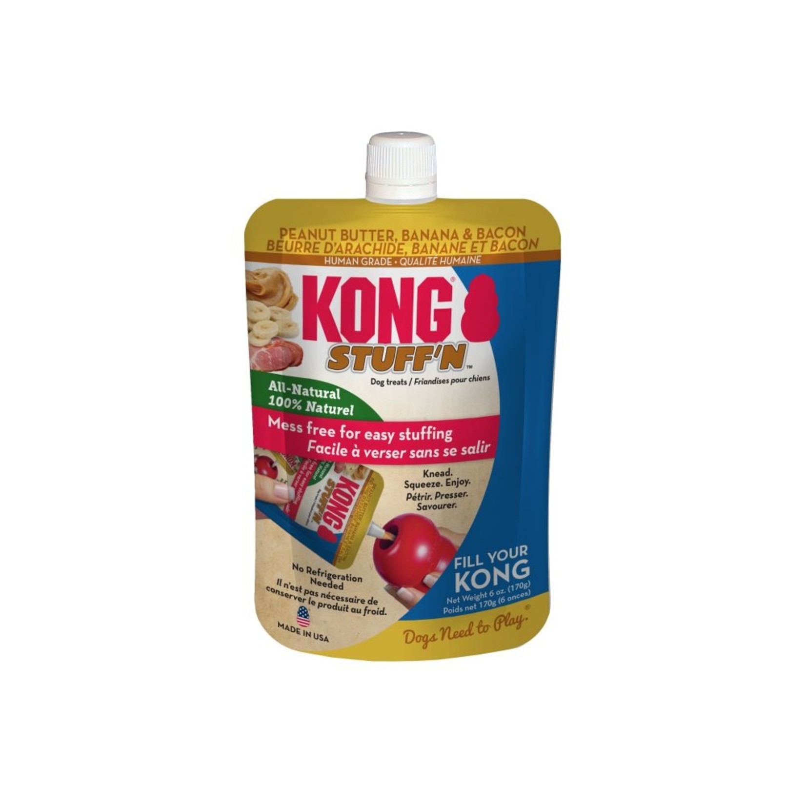 Kong Kong Stuff'N Toy Stuffing Treat Natural Peanut Butter, Bacon & Banana Flavor 6oz